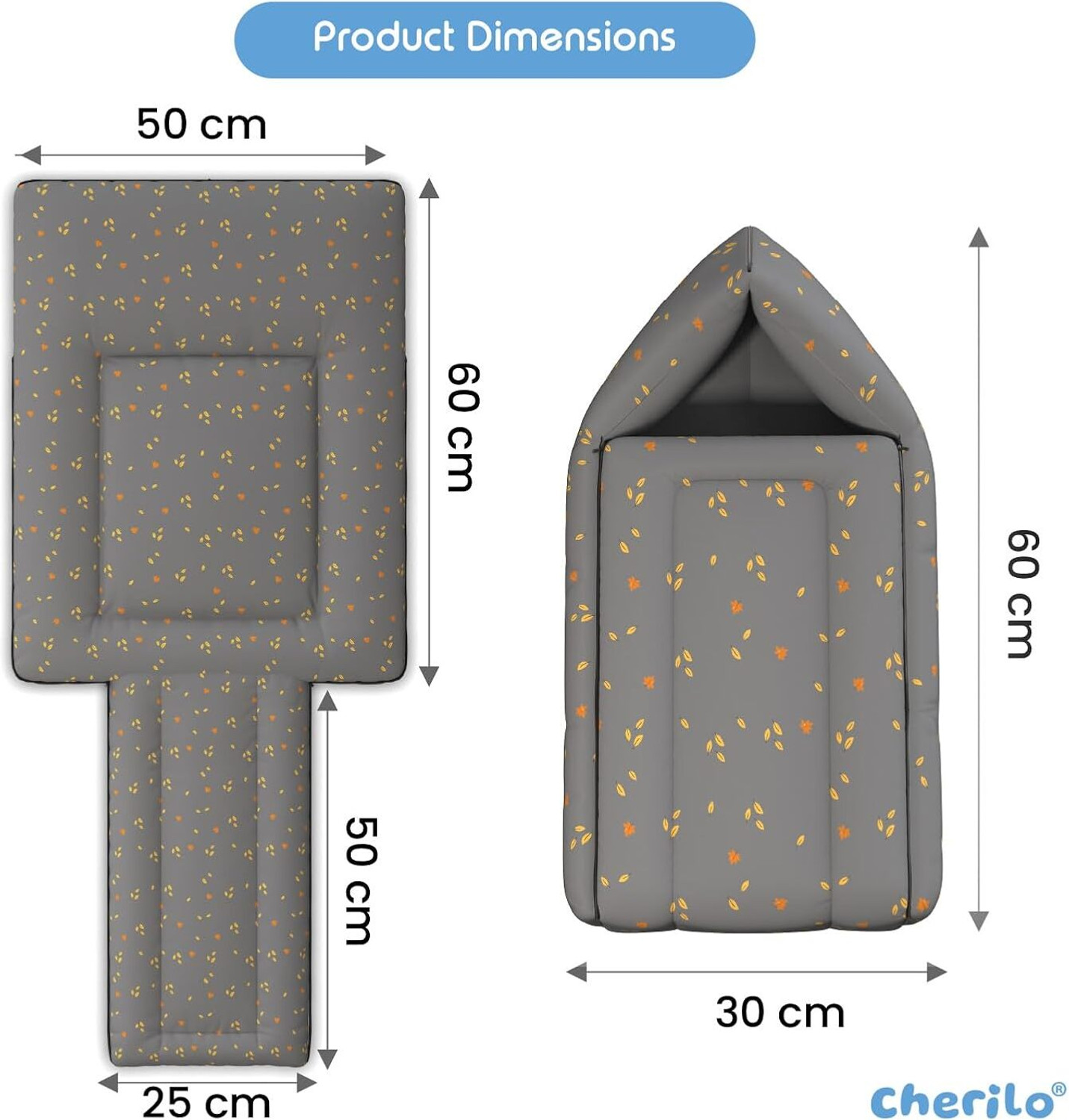 Image of Cherilo 3 in 1 Baby Bed, Sleeping Bag & Carry Nest, Portable Bassinet, 0M+ (Grey Leaf) Sleeping Bag