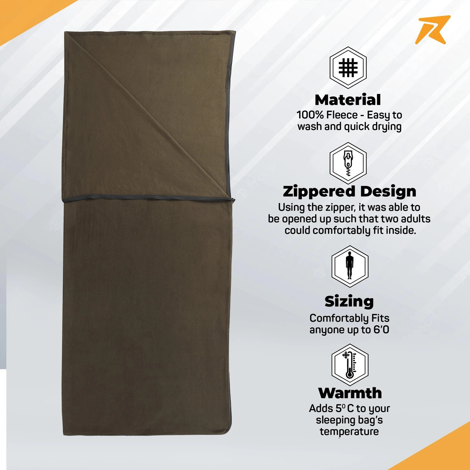 Image of Rocksport Fleece Sleeping bag cum blanket for Train Travel,Camping,Sporting Events Sleeping Bag