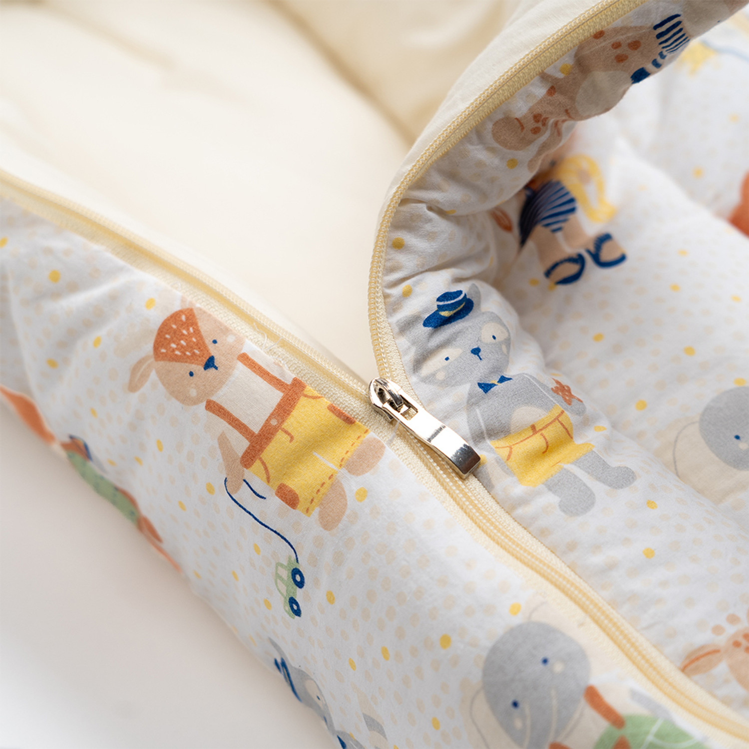 Image of haus & kinder Cotton Carrier Nest cum sleeping bag, Jungle Party ( Newborn - 3 Months) Sleeping Bag