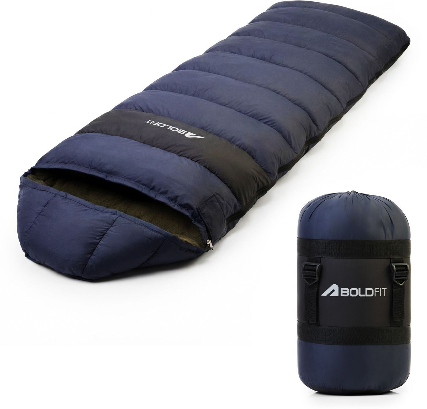 Image of BOLDFIT Sleep Max Pro Rectangular Upto Zero Degree Anti Fleece, Reliance Fibre Filling Sleeping Bag
