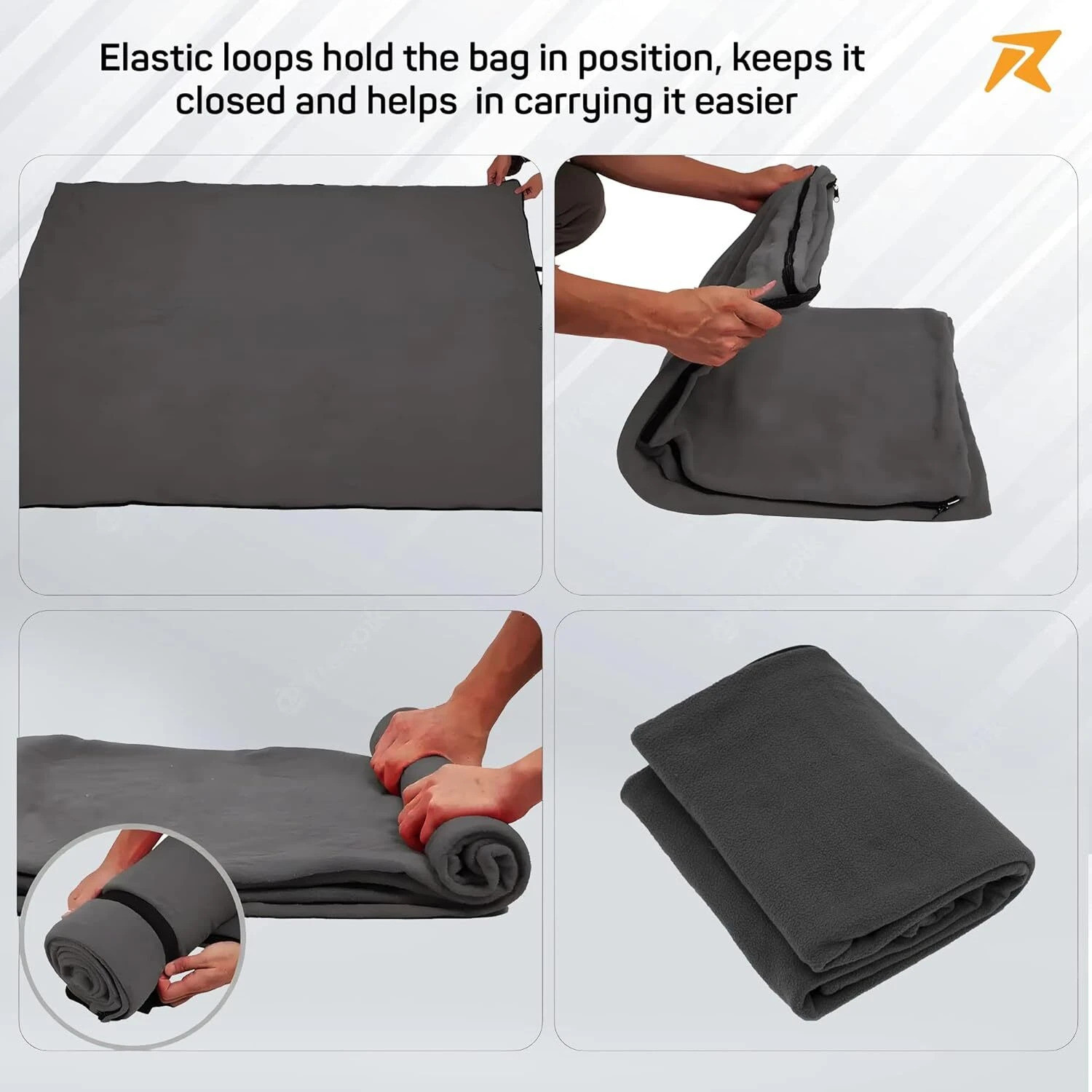 Image of Rocksport Fleece Sleeping bag cum blanket for Train Travel,Camping,Sporting Events Sleeping Bag