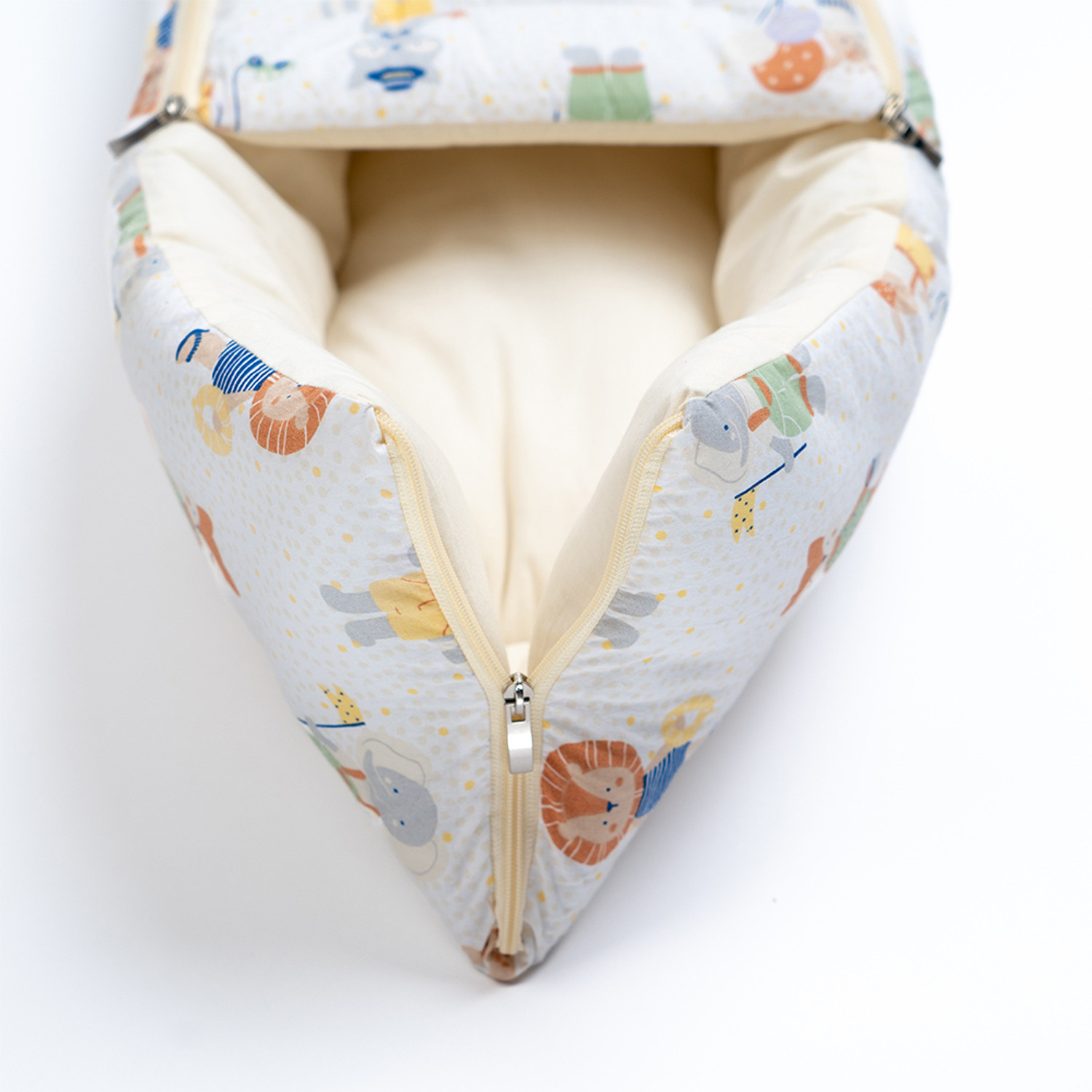 Image of haus & kinder Cotton Carrier Nest cum sleeping bag, Jungle Party ( Newborn - 3 Months) Sleeping Bag