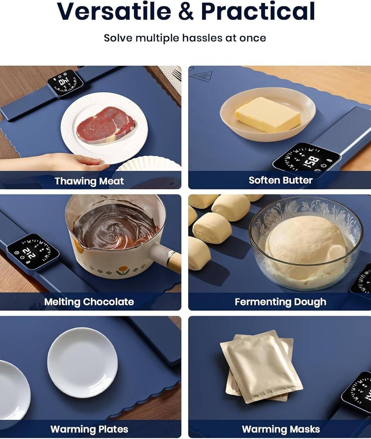 Electric Food Warmer, Full Surface Heating Food Warmer Mat Electric Plate Slide Warming Table - Image 3