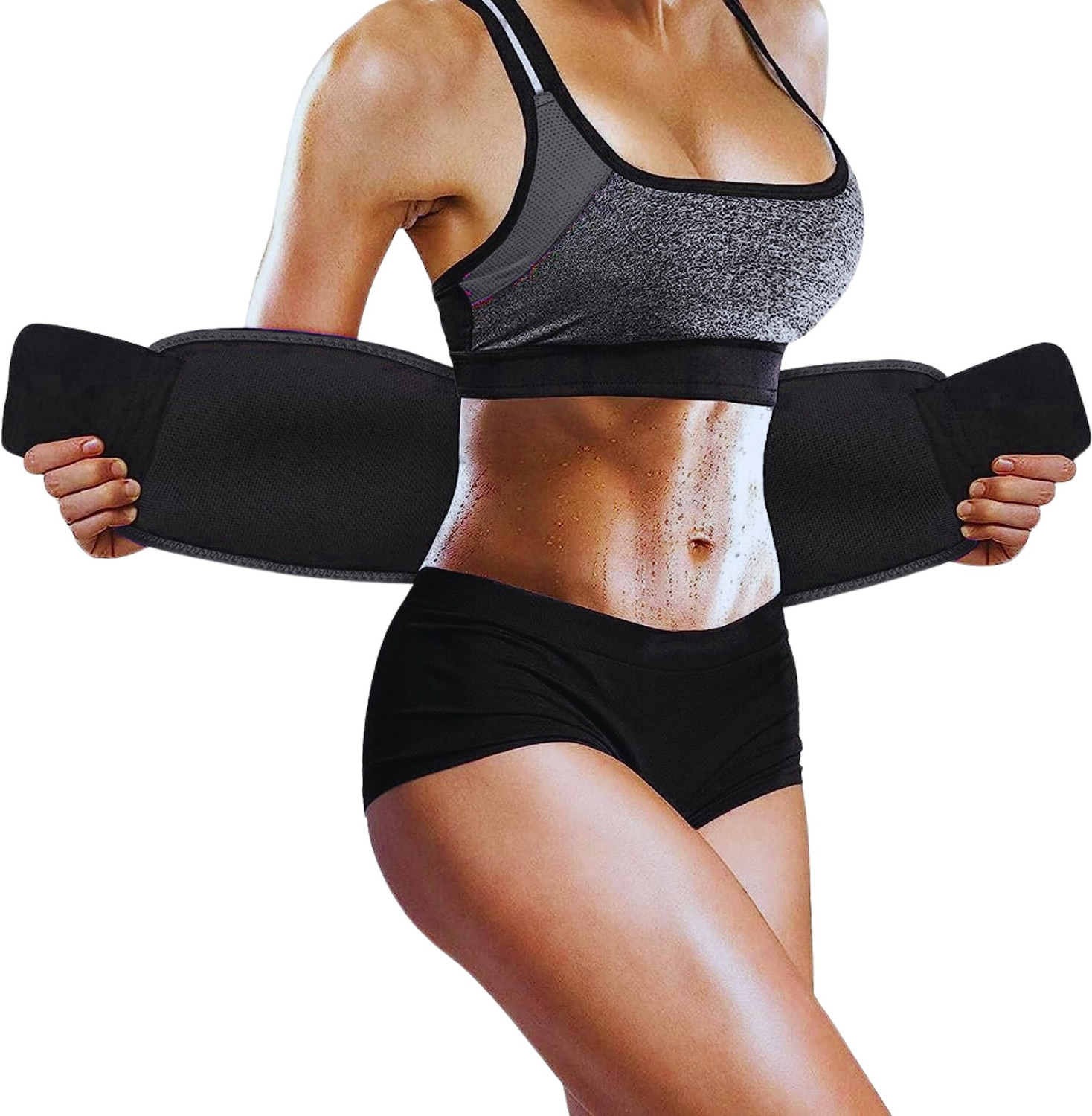 Image of Healtra Sweat Slim Belt for Men and Women Body Shaper wear and Tummy Trimmer Slimming Belt