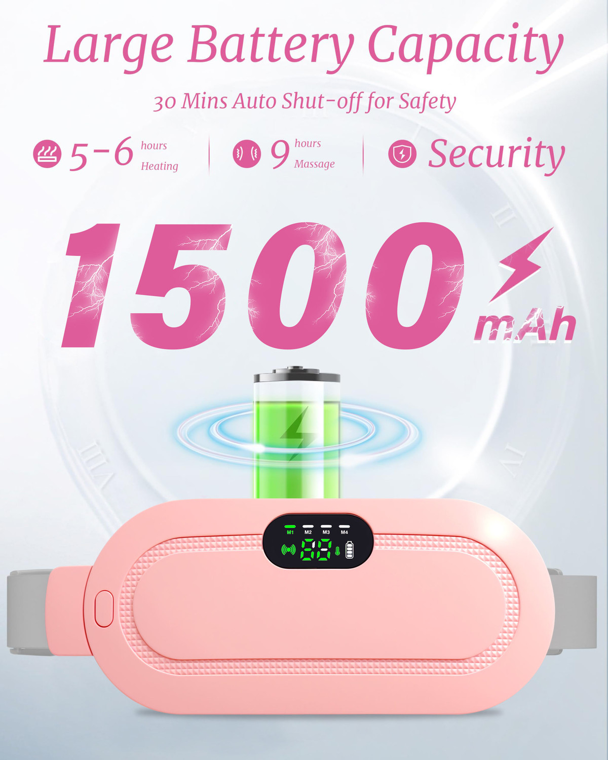 Image of D+one Period Cramp Relief Device for Women - Rechargeable Heating Pad with Vibration Slimming Machine