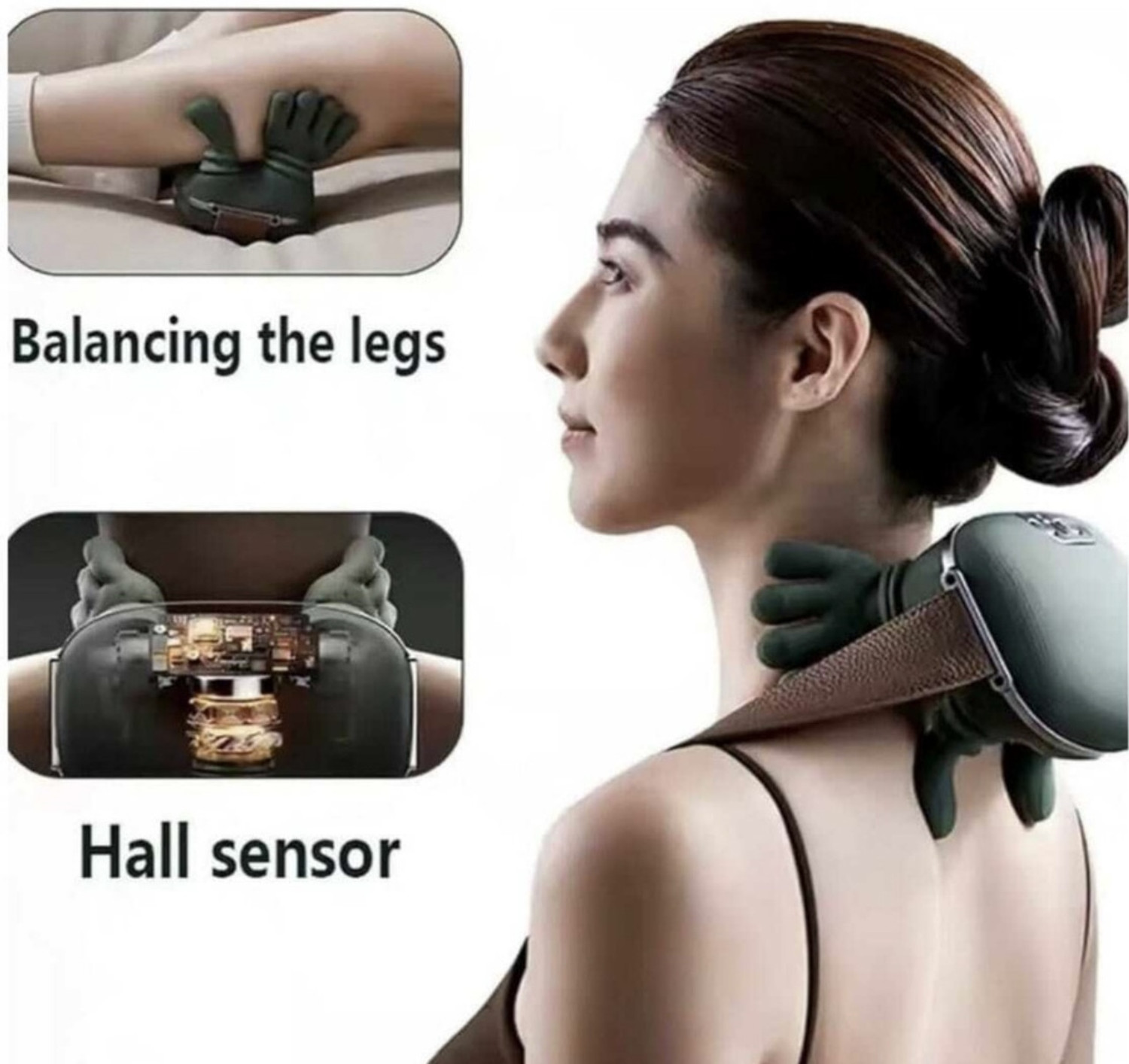 Image of Zee Bionic Heated Massager, Wireless Portable Shiatsu Neck and Back Massager, Magnetic Slimming Belt