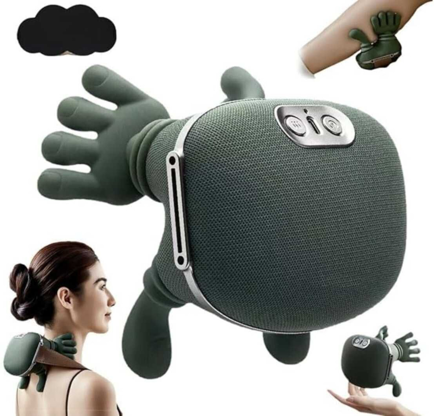 Image of Zee Bionic Heated Massager, Wireless Portable Shiatsu Neck and Back Massager, Magnetic Slimming Belt