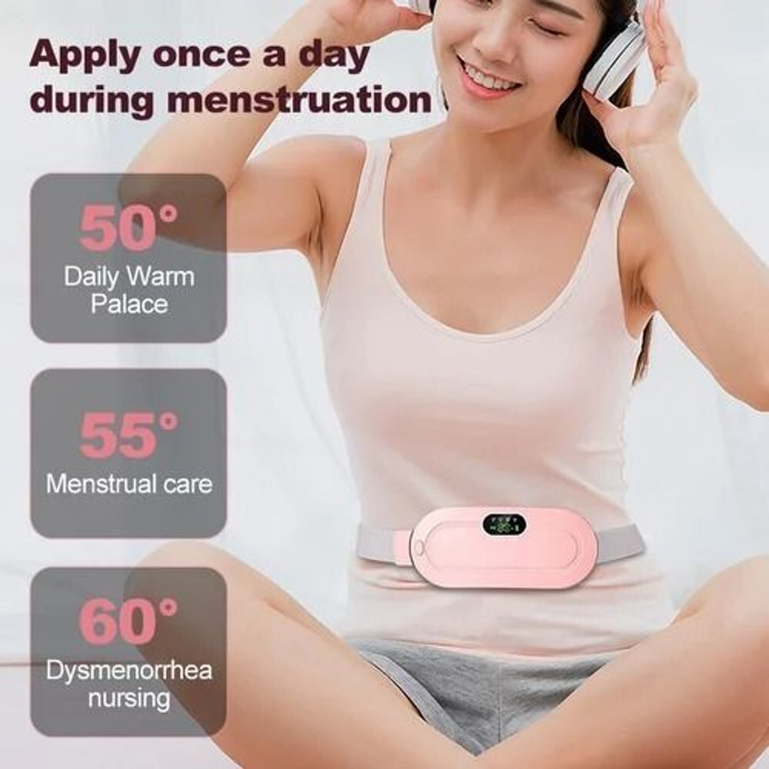 Image of HYMASA Electric Cordless Heating Pad for Period Pain, Cramp Relief, Back Pain in Period Slimming Machine