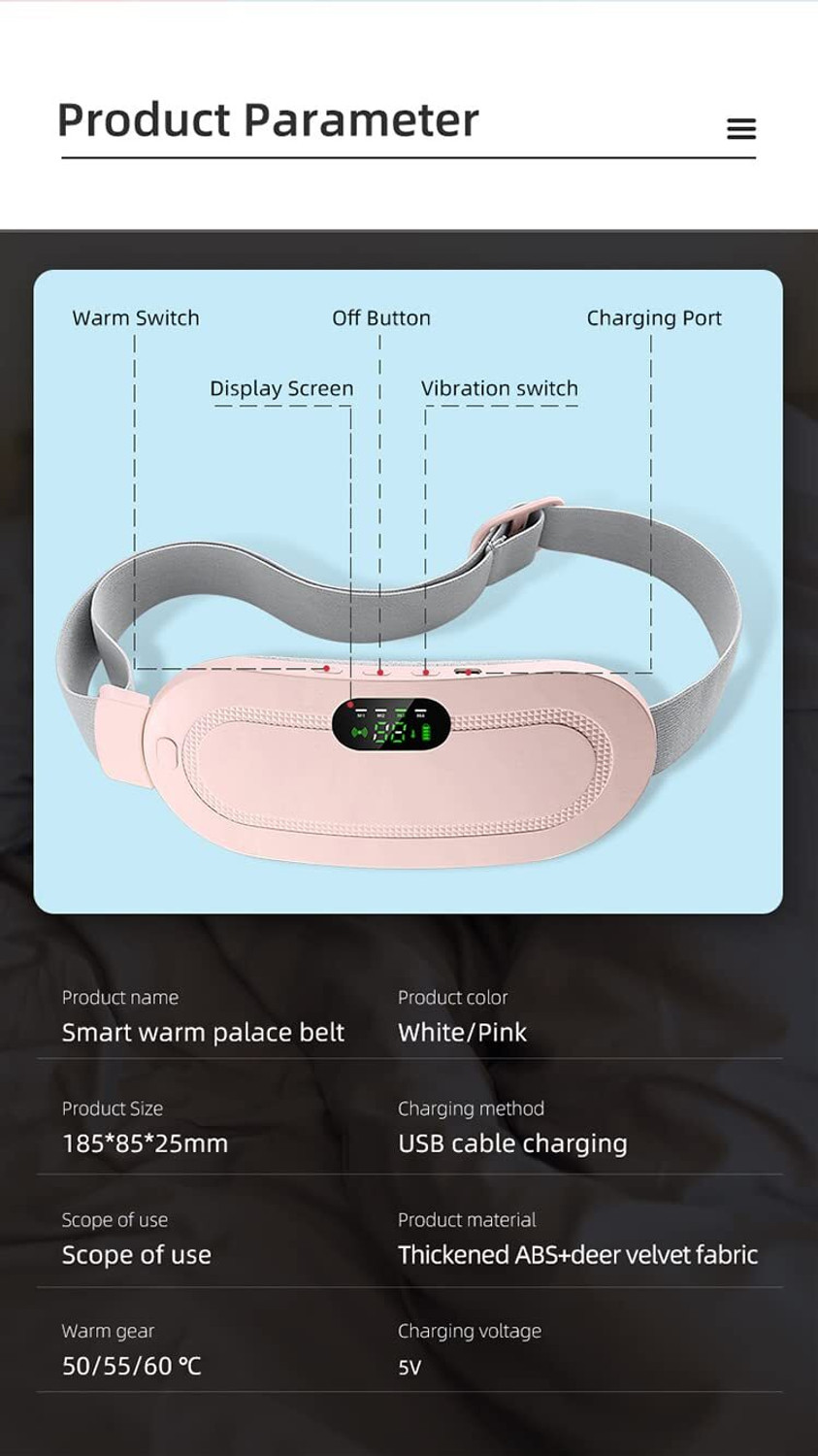Image of NKK TRADERS Period Pain Relief Heating Belt | Rechargeable Electric Heat Pad Slimming Machine