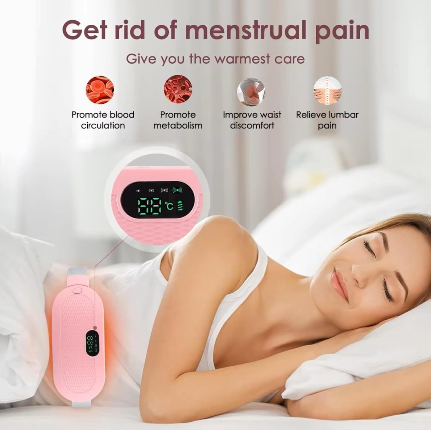 Image of HYMASA Electric Cordless Heating Pad for Period Pain, Cramp Relief, Back Pain in Period Slimming Machine