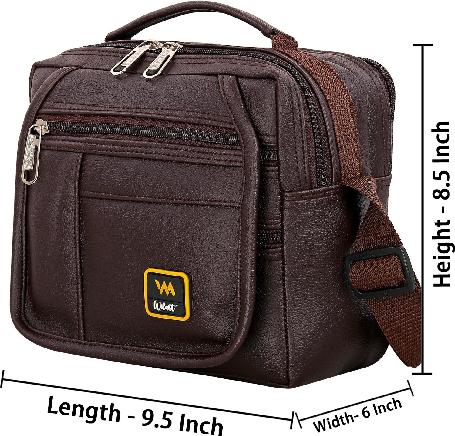 Image of WILART Brown Sling Bag side bag for men