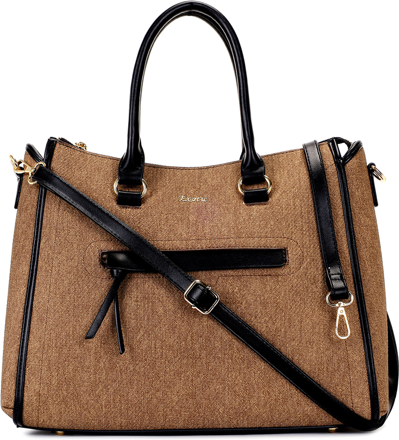Image of Exotic Brown Tote Structured Handbag for Women Spacious Work & Laptop Elara Tote Bag