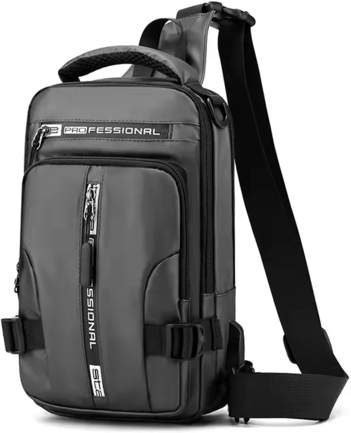 Image of JIEOER Grey Shoulder Bag sling bag|cross body bag|shoulder bag|chest bag|waist bag