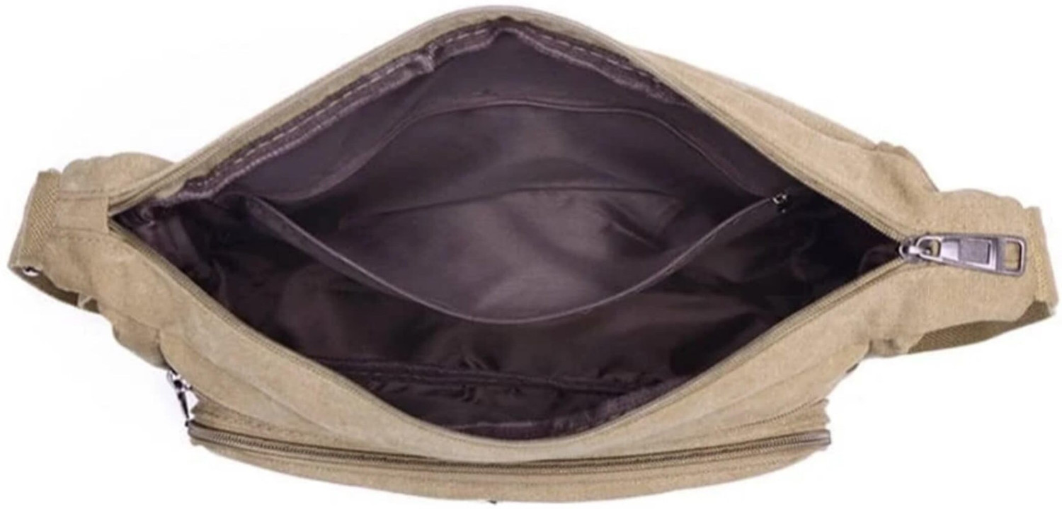 Image of MOMISY Khaki Sling Bag Canvas Sling Bag