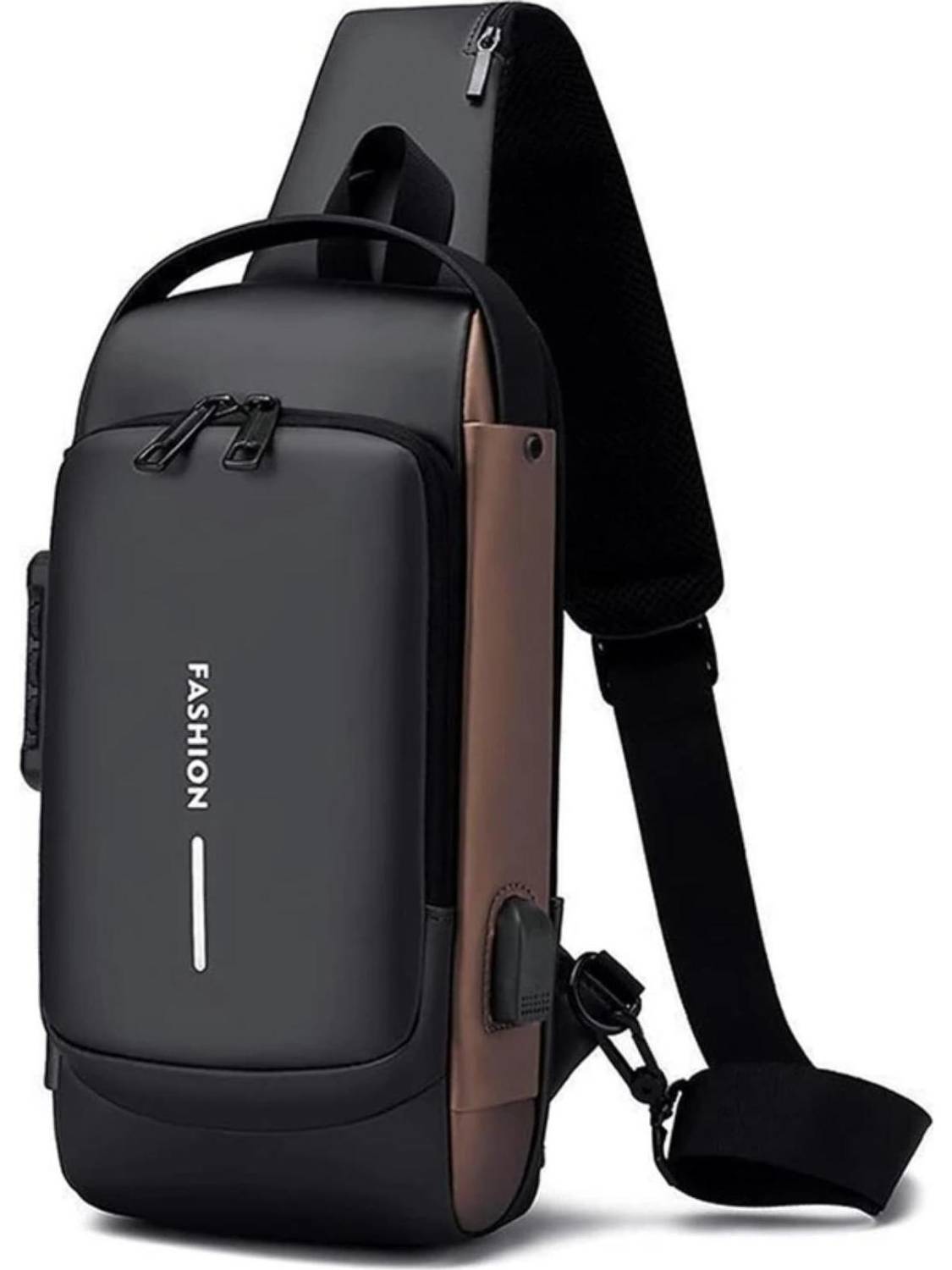 Alison Brown Shoulder Bag Sling Bag For Men Shoulder Crossbody Bag Anti-Theft For Travel with USB Charging