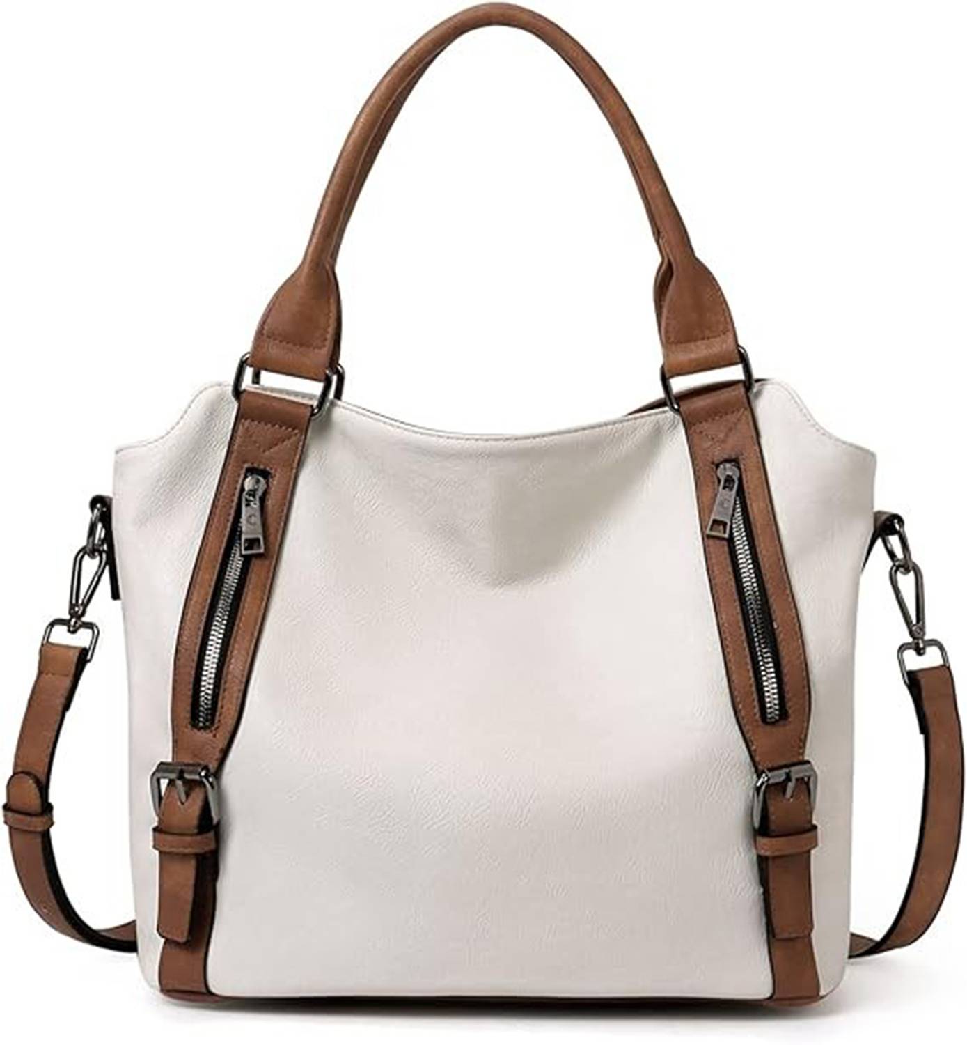 Inovera White Faux Leather Shoulder Handbag for Women