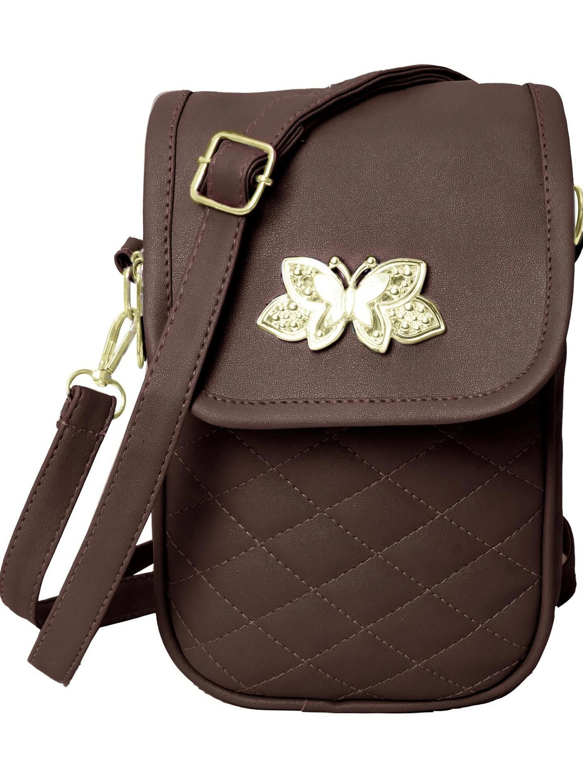 Image of Raez Brown Sling Bag Stylish Mobile Bag For Girls