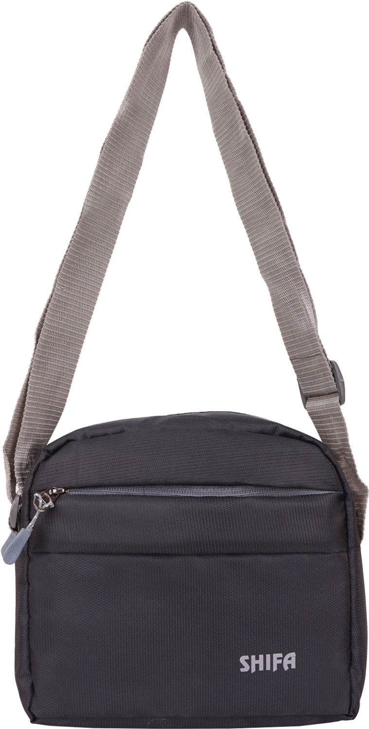 Image of DEZiRE CRAfTS Khaki Sling Bag Black MenStylishShoulder CrossBody Office Business Messenger Bag Water Resistant