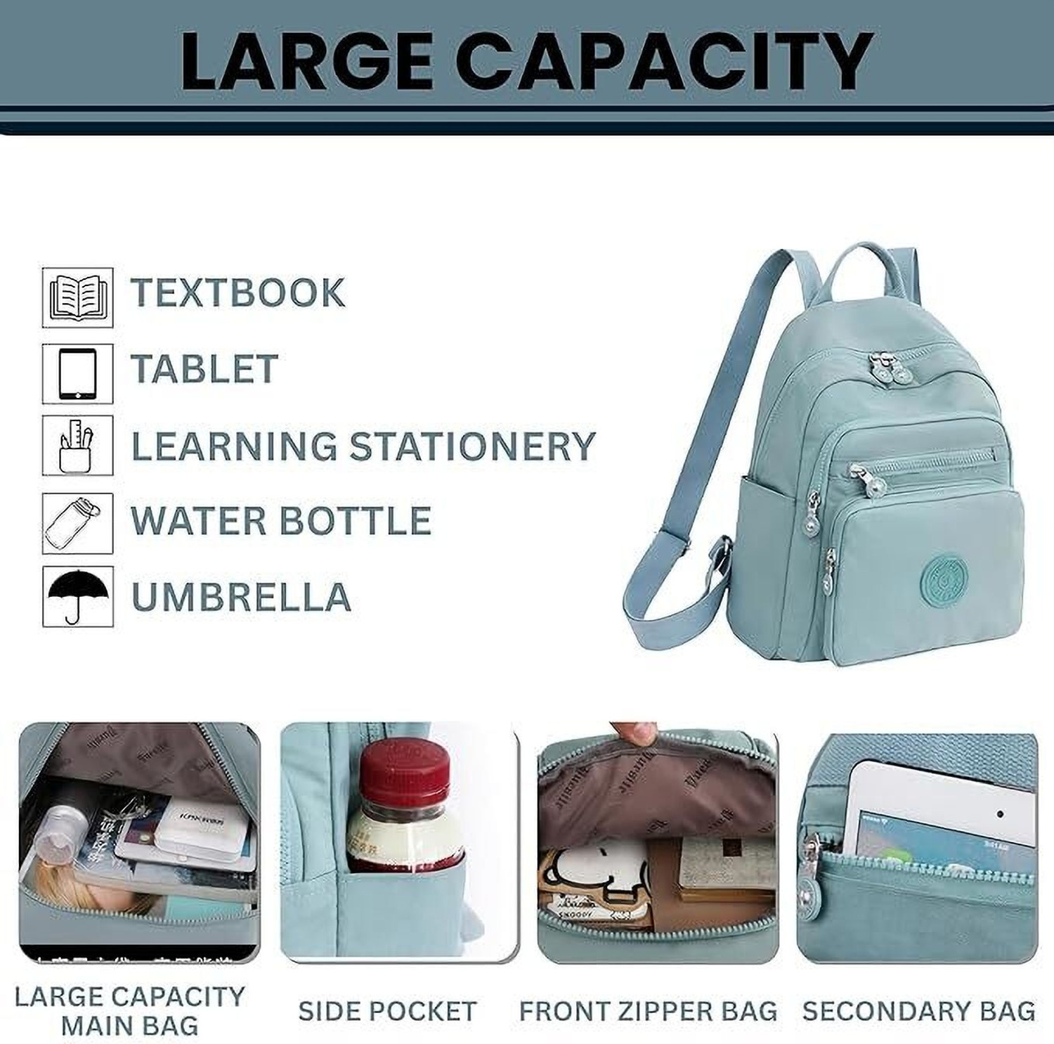 Image of TS WITH TECHSUN Blue Shoulder Bag Women backpack Bag Travel Casual Fashion Mini Bag Stylish Simple Modern Bag