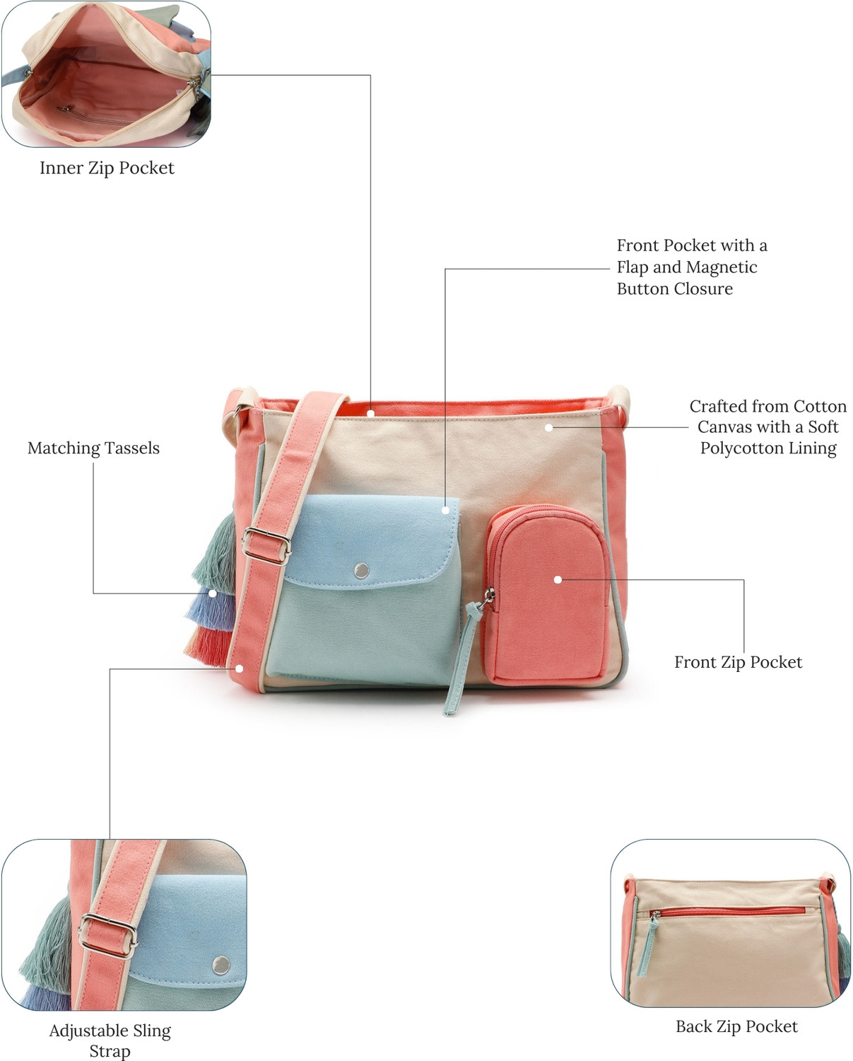 Image of Anekaant Tan Sling Bag Hue