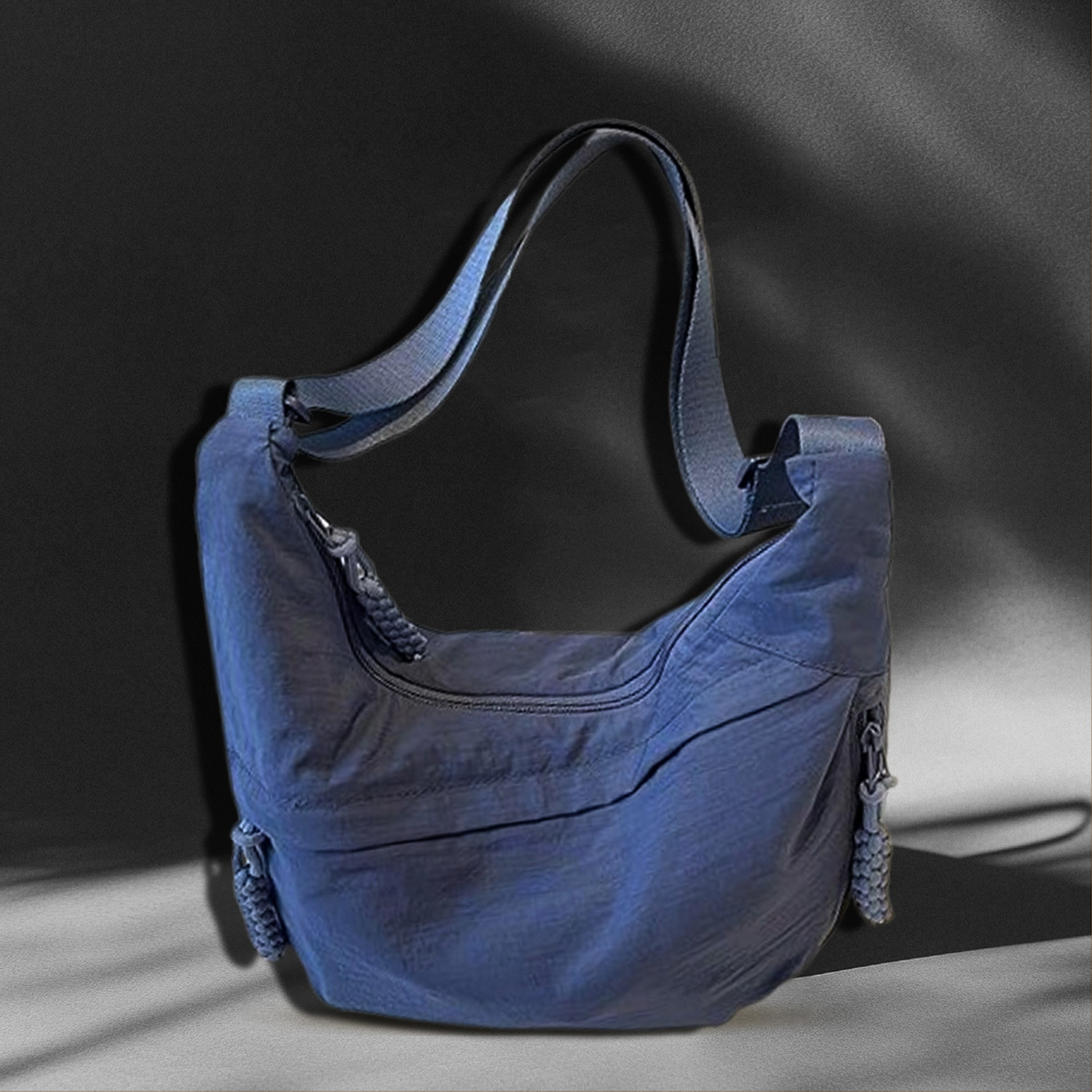 Image of He Hari Blue Sling Bag Travel Crossbody Crescent Bags for Women (Navy blue)