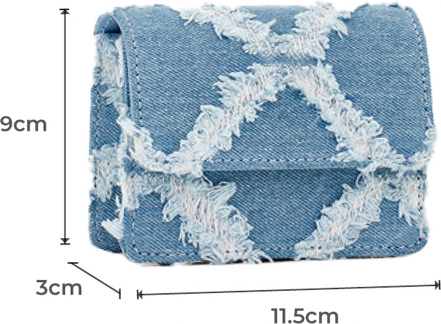 Image of Miraggio Blue, White Sling Bag Camilla Denim Mini Bag
