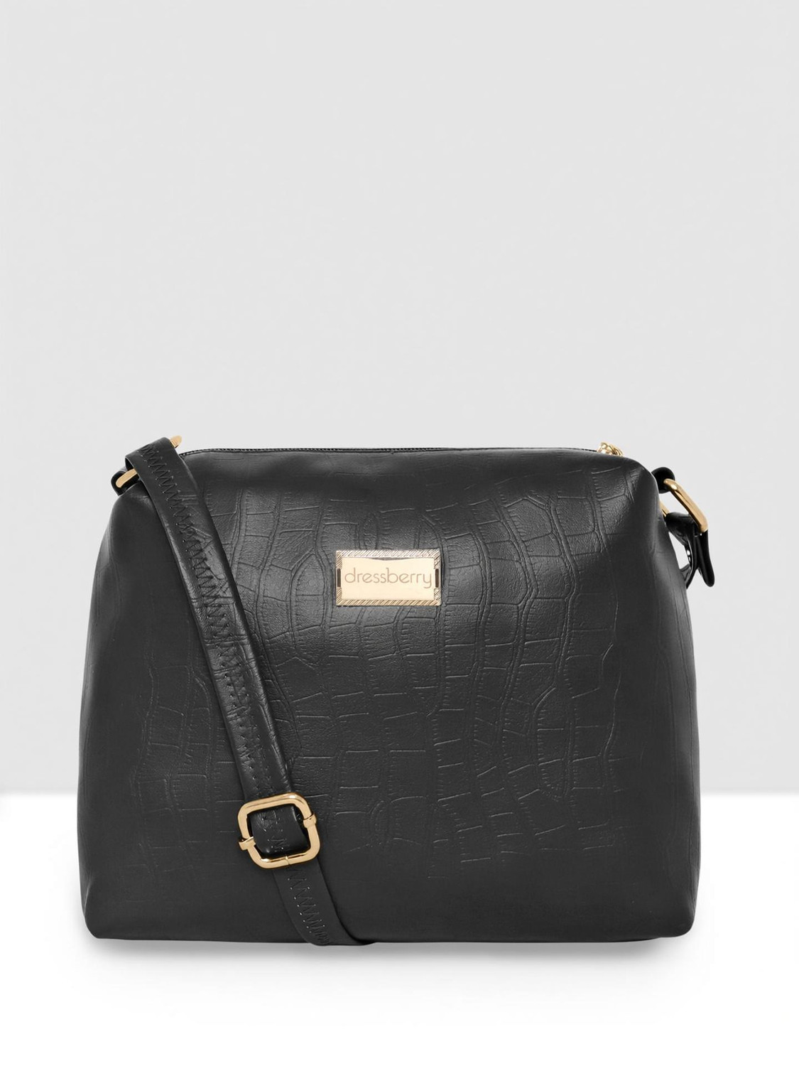 Image of Dressberry Black Women Sling Bag Stylish Anna Sling Bag Adjustable Strap Crossbody Side Bag For Girls