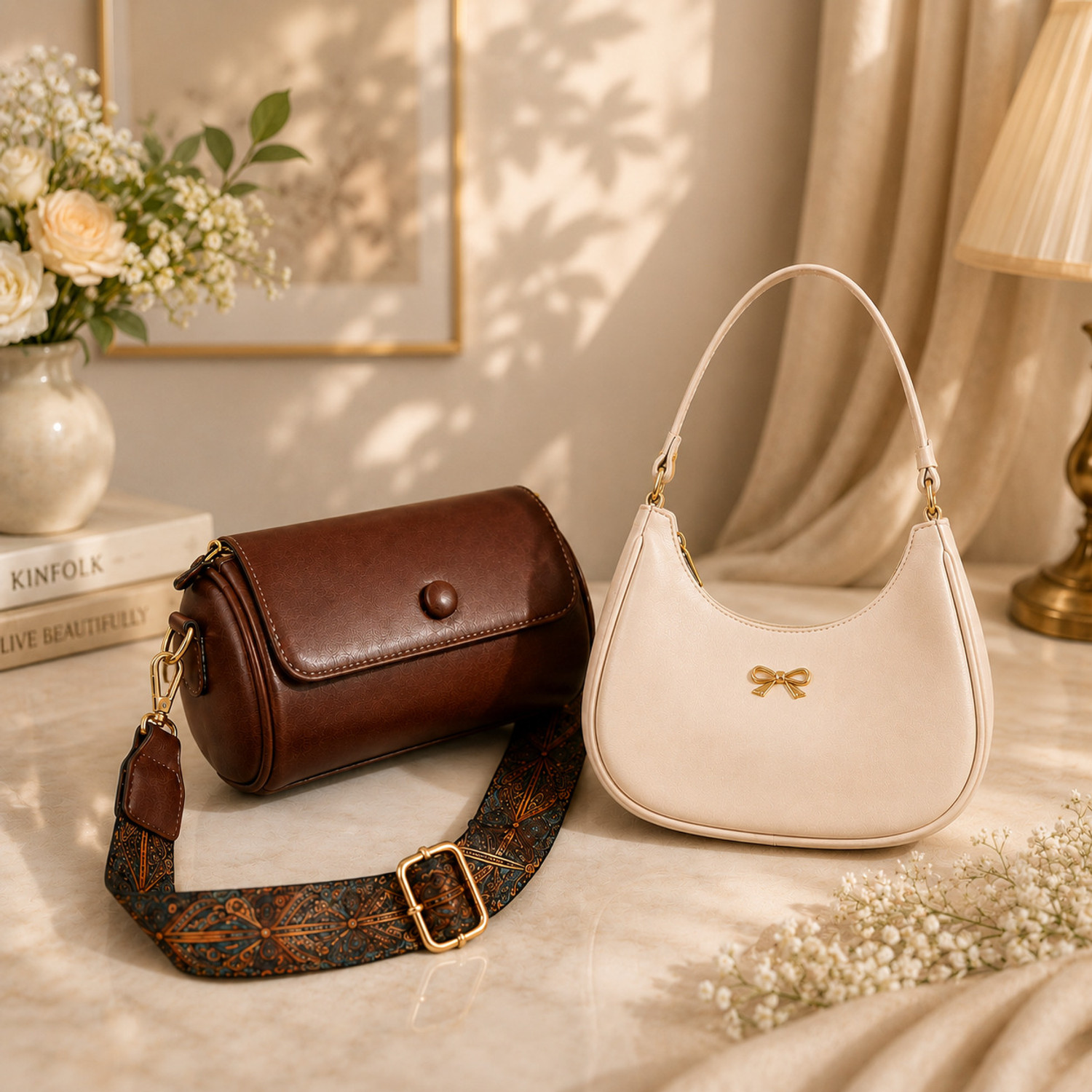 Image of PMTRA Brown Sling Bag COMBO SLING BAG FOR WOMENS