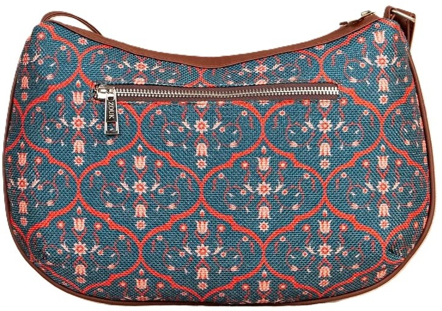 Image of ZOUK Blue Shoulder Bag 100% PeTA Approved Vegan Leather Space Blue Printed Shoulder Bag For Women