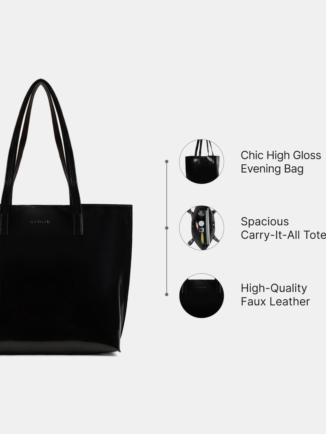Image of Fastrack Black Tote Fits Upto 14'' Laptop