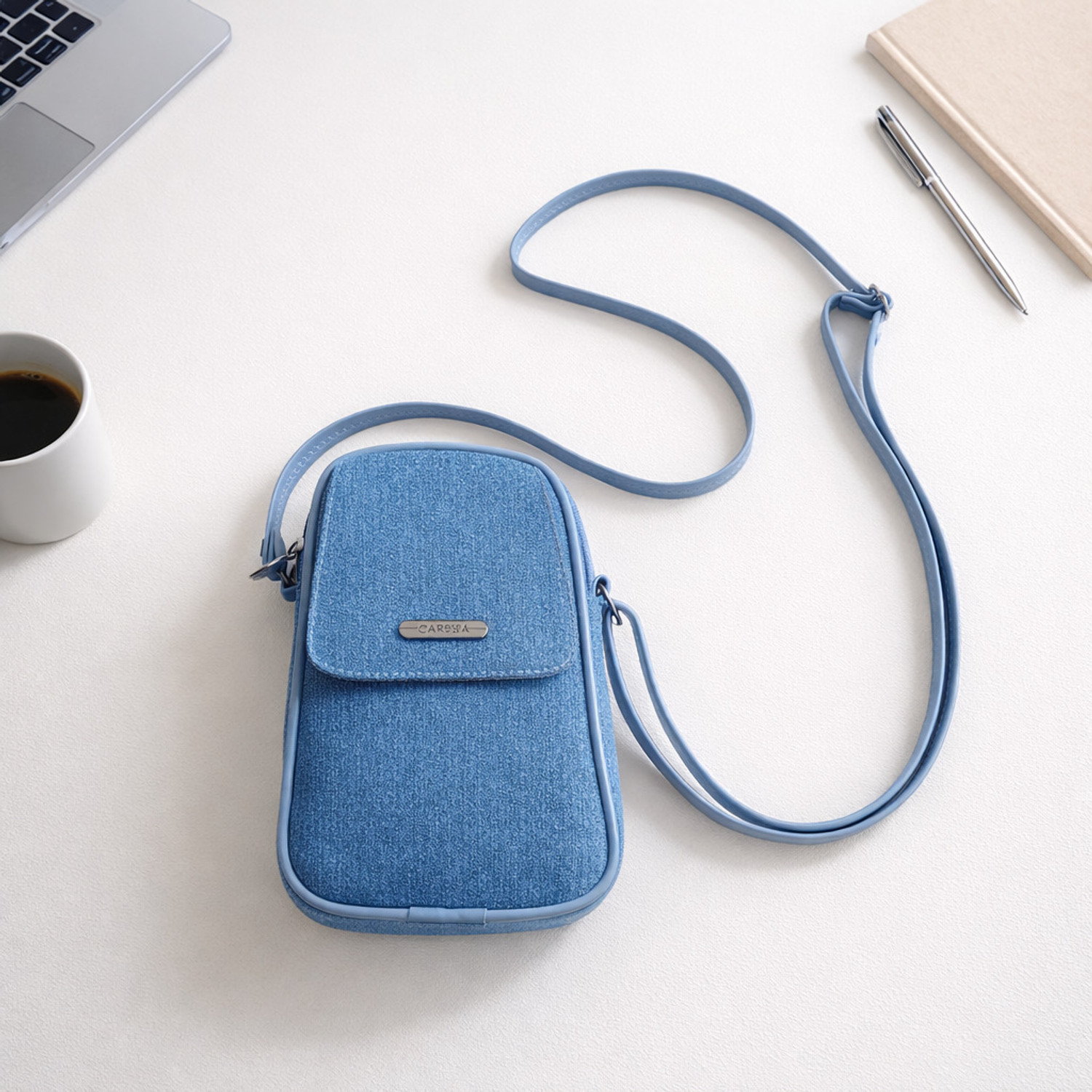 Image of VRUGRA Blue Sling Bag Denim Stylish Sling Bag for Women | Mini Crossbody Mobile Pouch