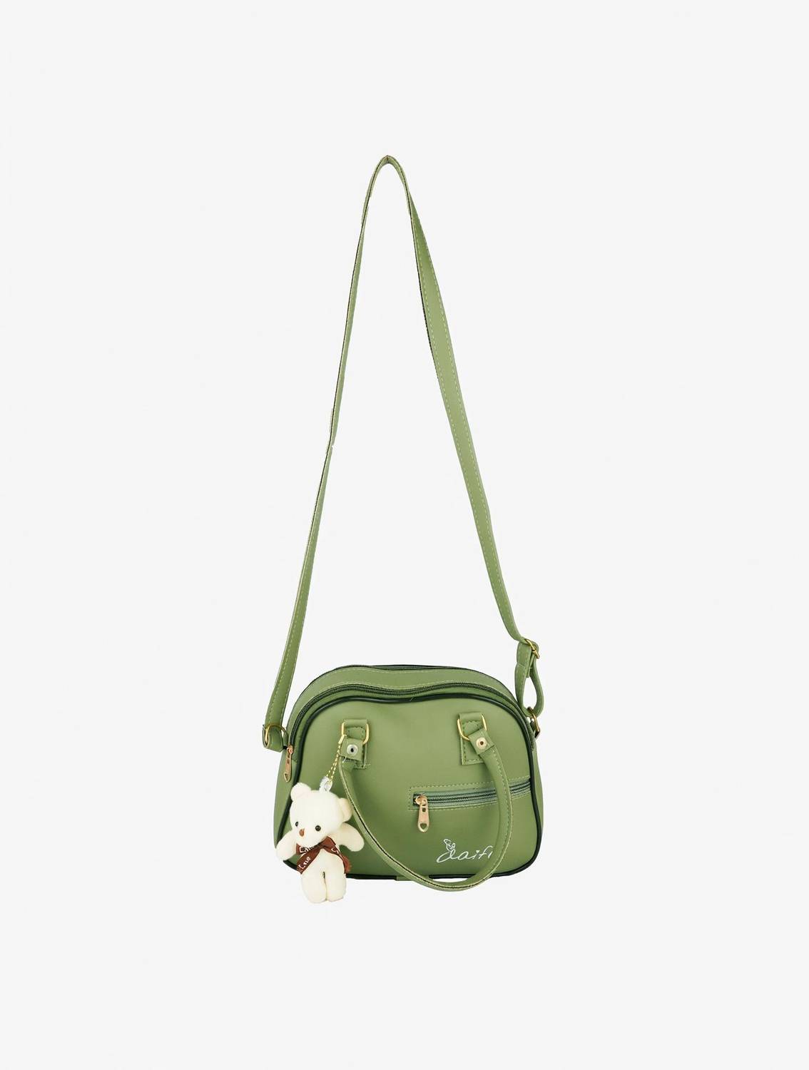 AAIFA Green Sling Bag Teddy hand bag