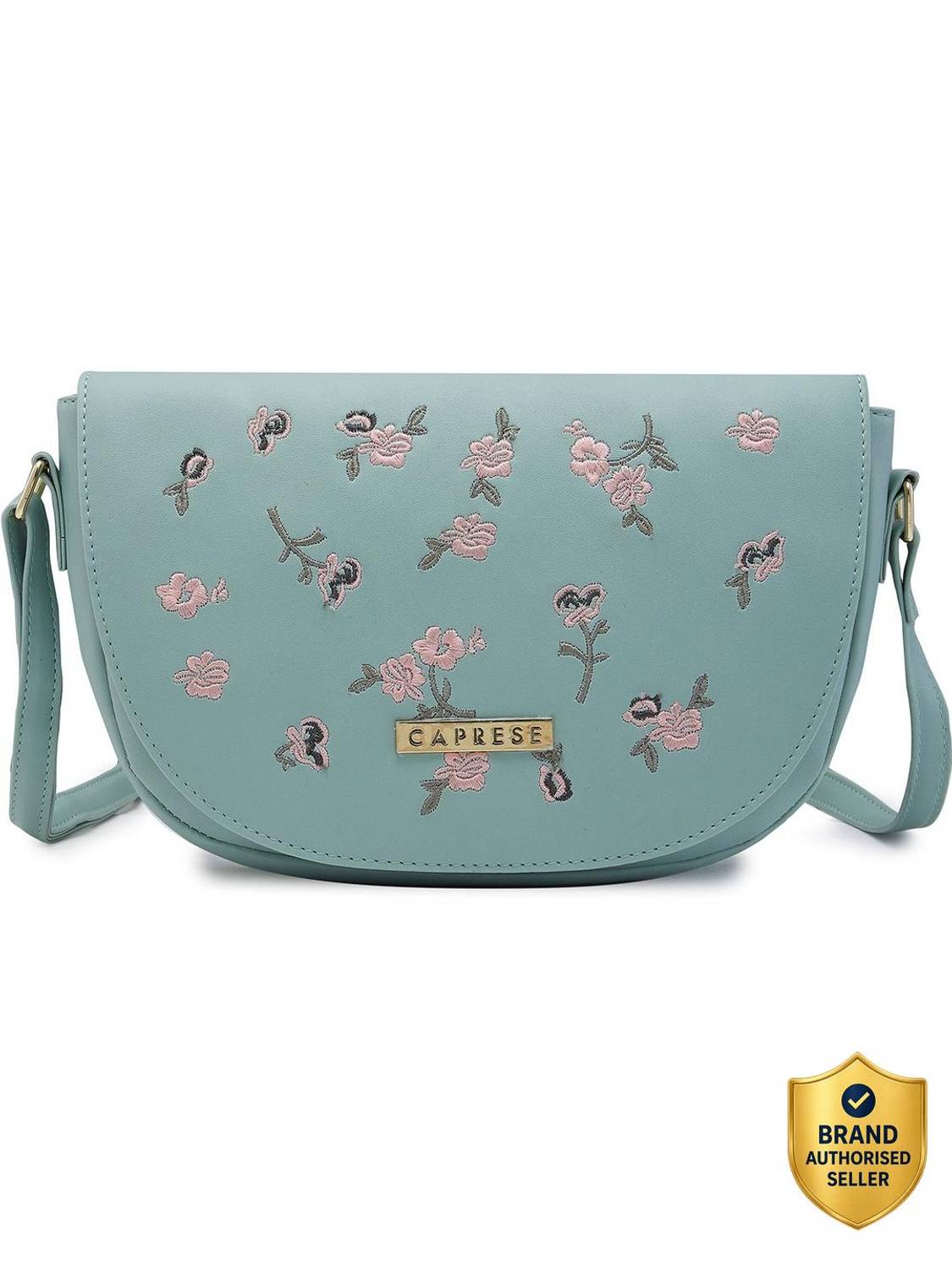 Caprese Blue Sling Bag Bloomingdale 3L Medium Crossbody Sling Bag with Adjustable Strap for Women(Mint)