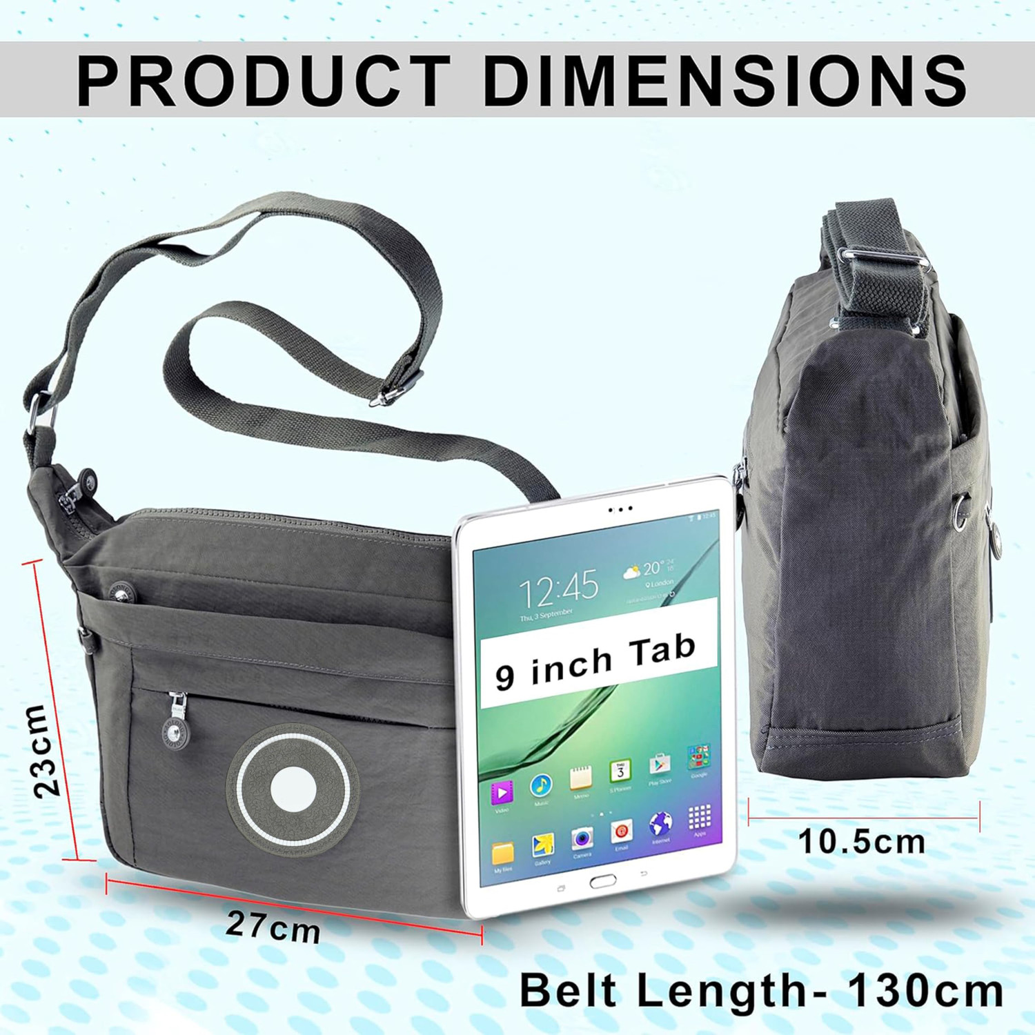 Image of SNDIA Grey Sling Bag Sling Cross Body Bag For Men Women