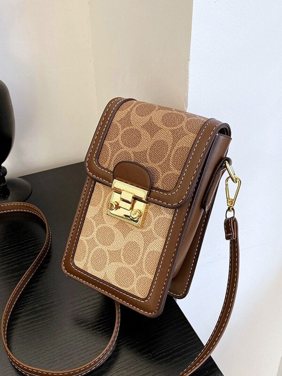 Image of Diva Dale Brown, Black Sling Bag Stylish Trendy Premium Party-Wear Casual