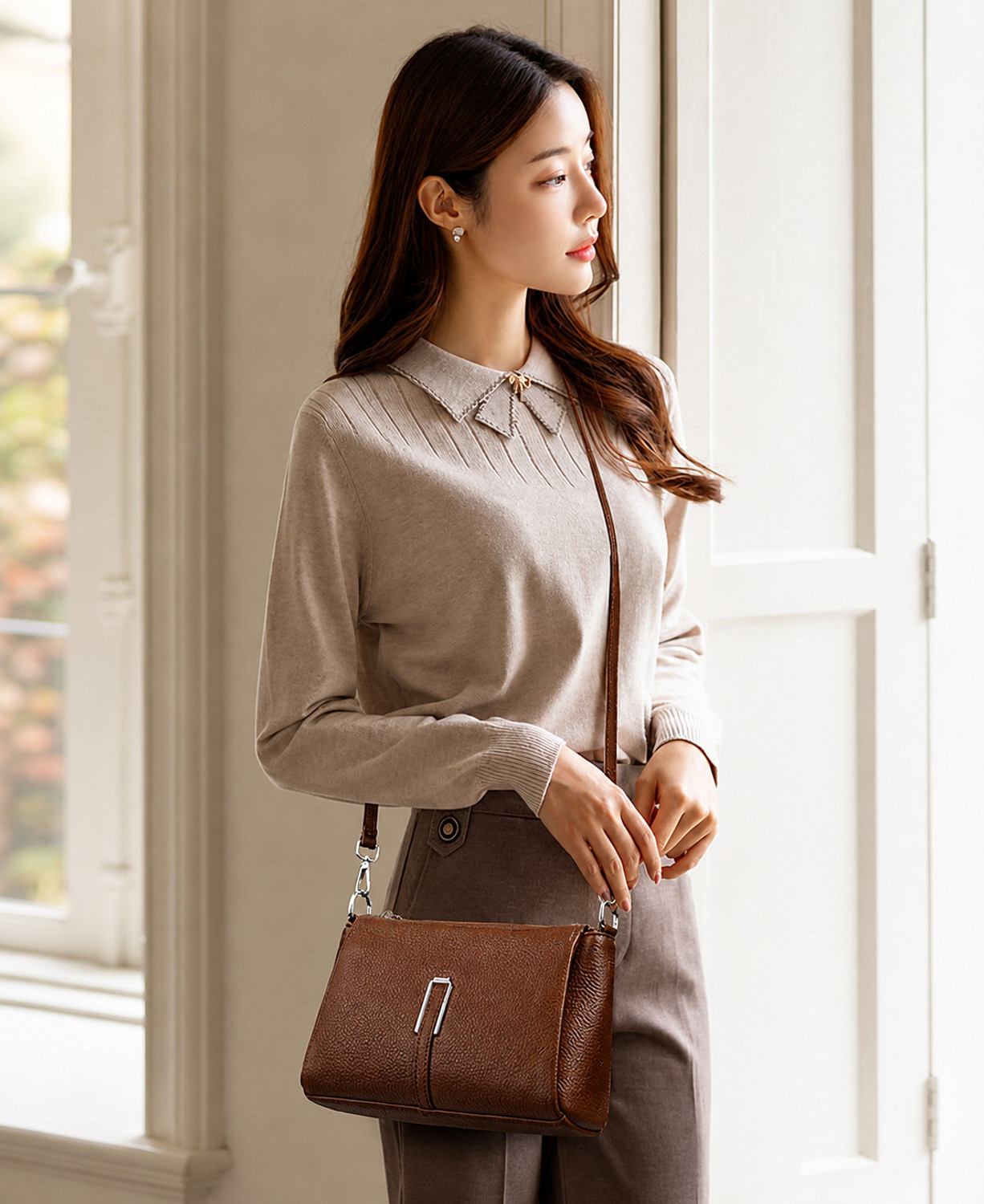 Image of BUBBLING Brown Sling Bag Sling Bag For Girls