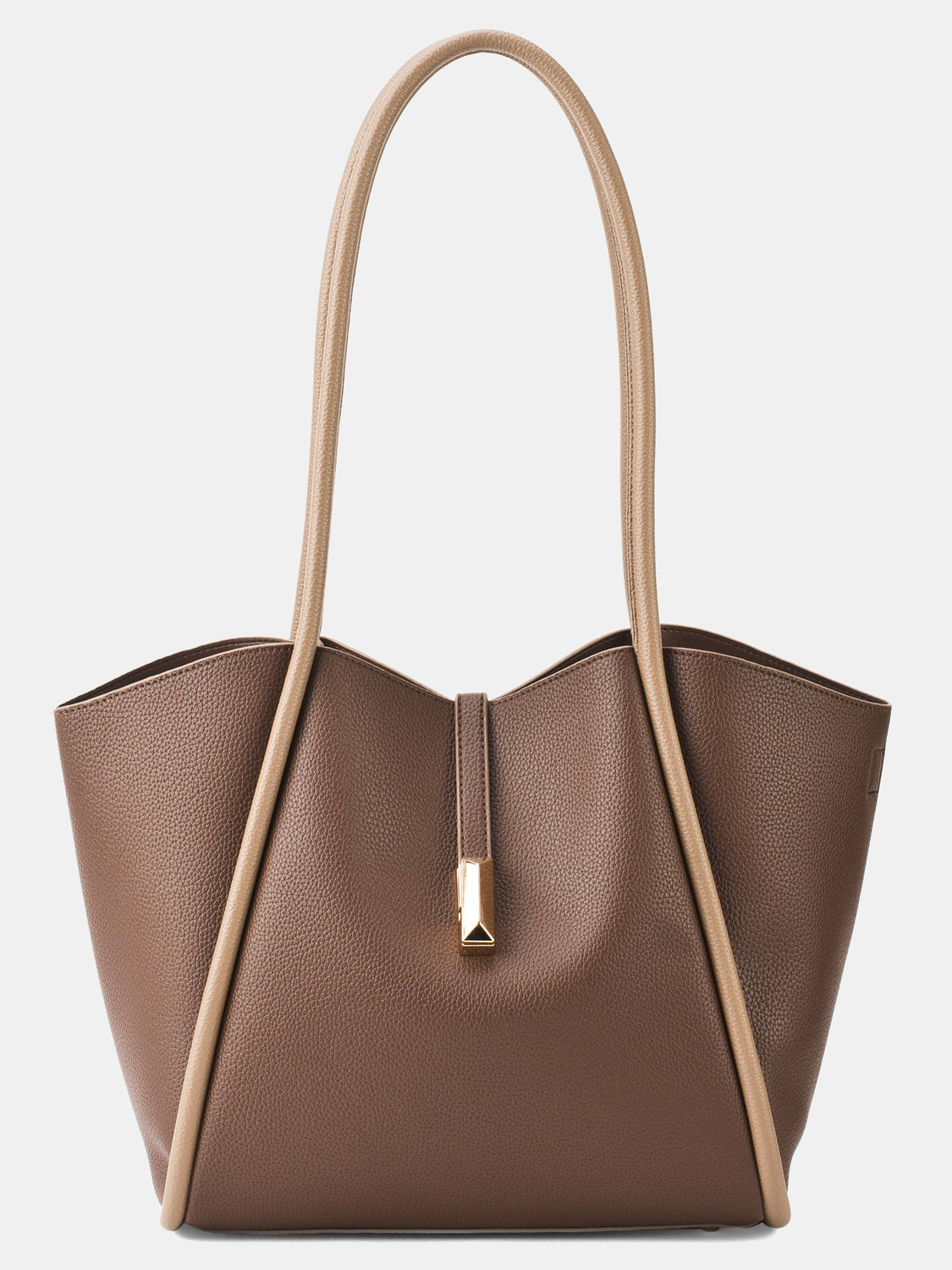 Image of LINO PERROS Brown Tote Avril Elegant Everyday bag