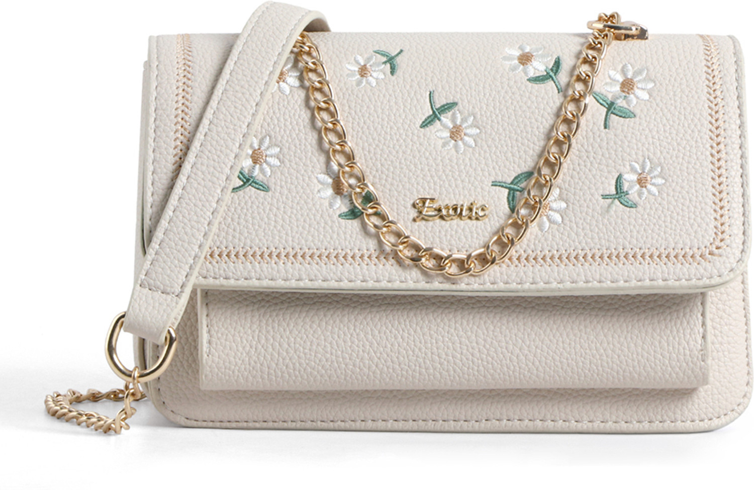 Image of Exotic White Sling Bag Fiora Daisy Sling Bag For Women