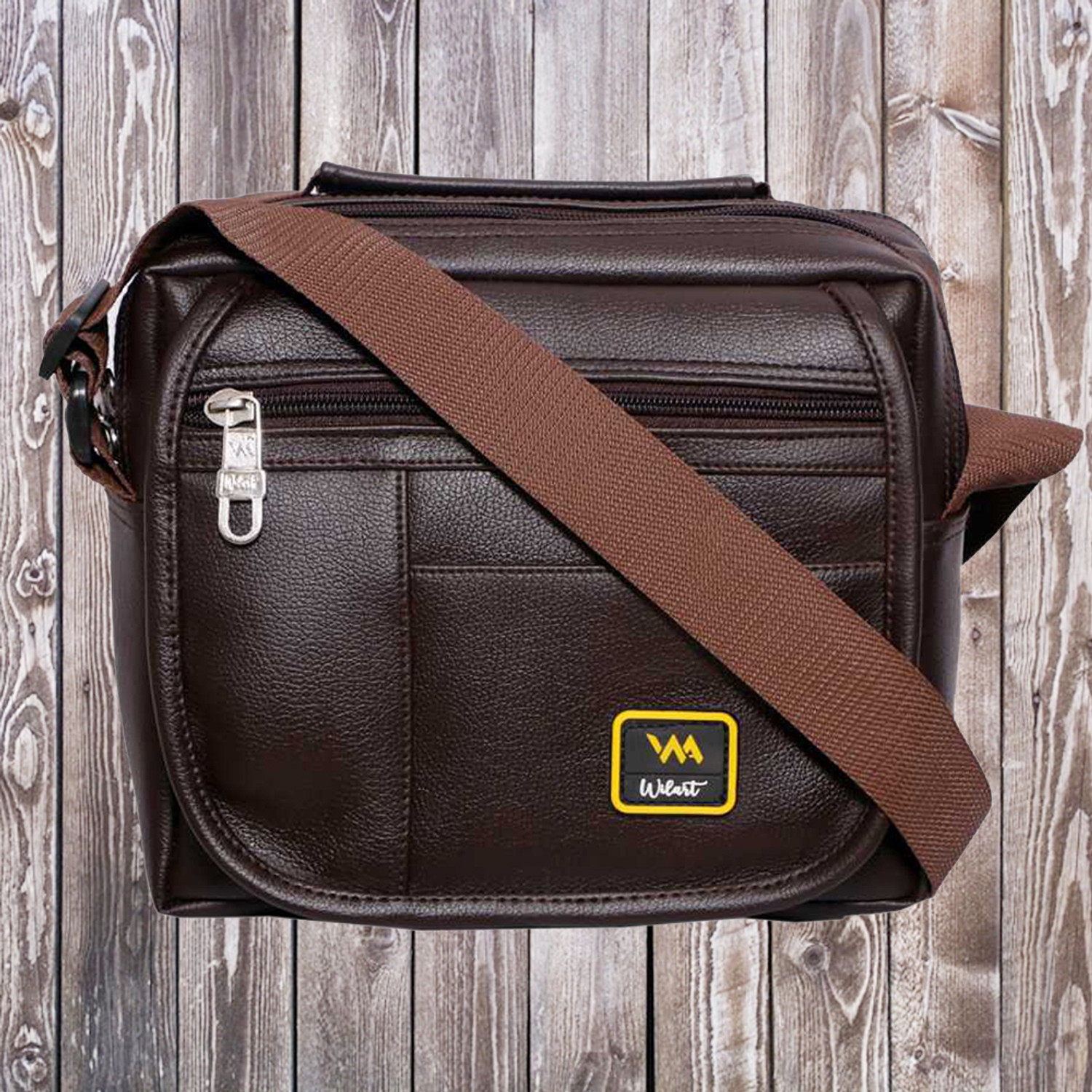 Image of WILART Brown Sling Bag side bag for men