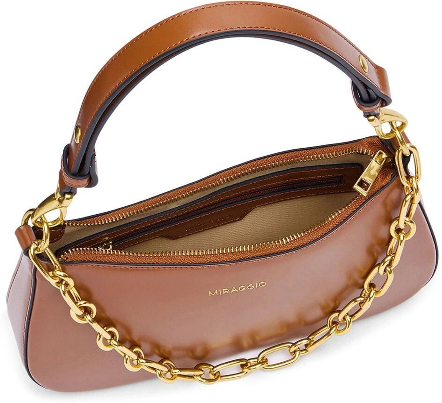 Image of Miraggio Brown Shoulder Bag Sling Bag For Women With Detachable Strap