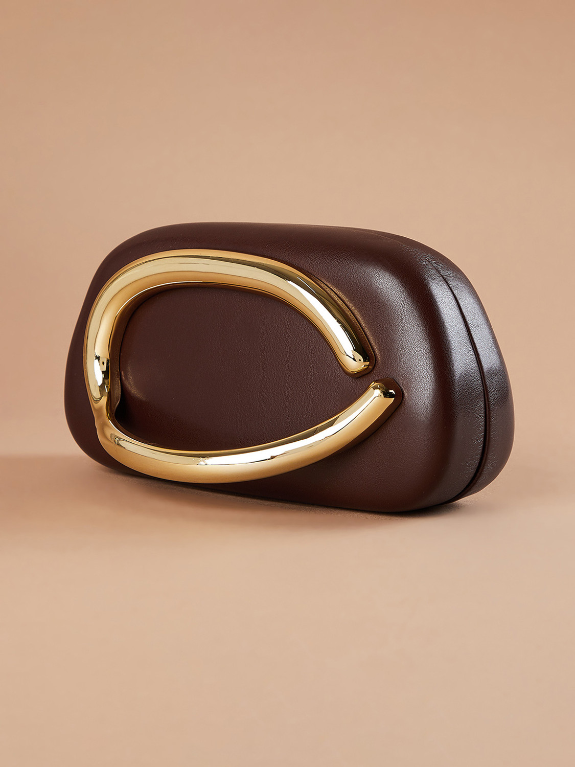 Image of CODE by Lifestyle Brown Clutch Box Clutch with Strap