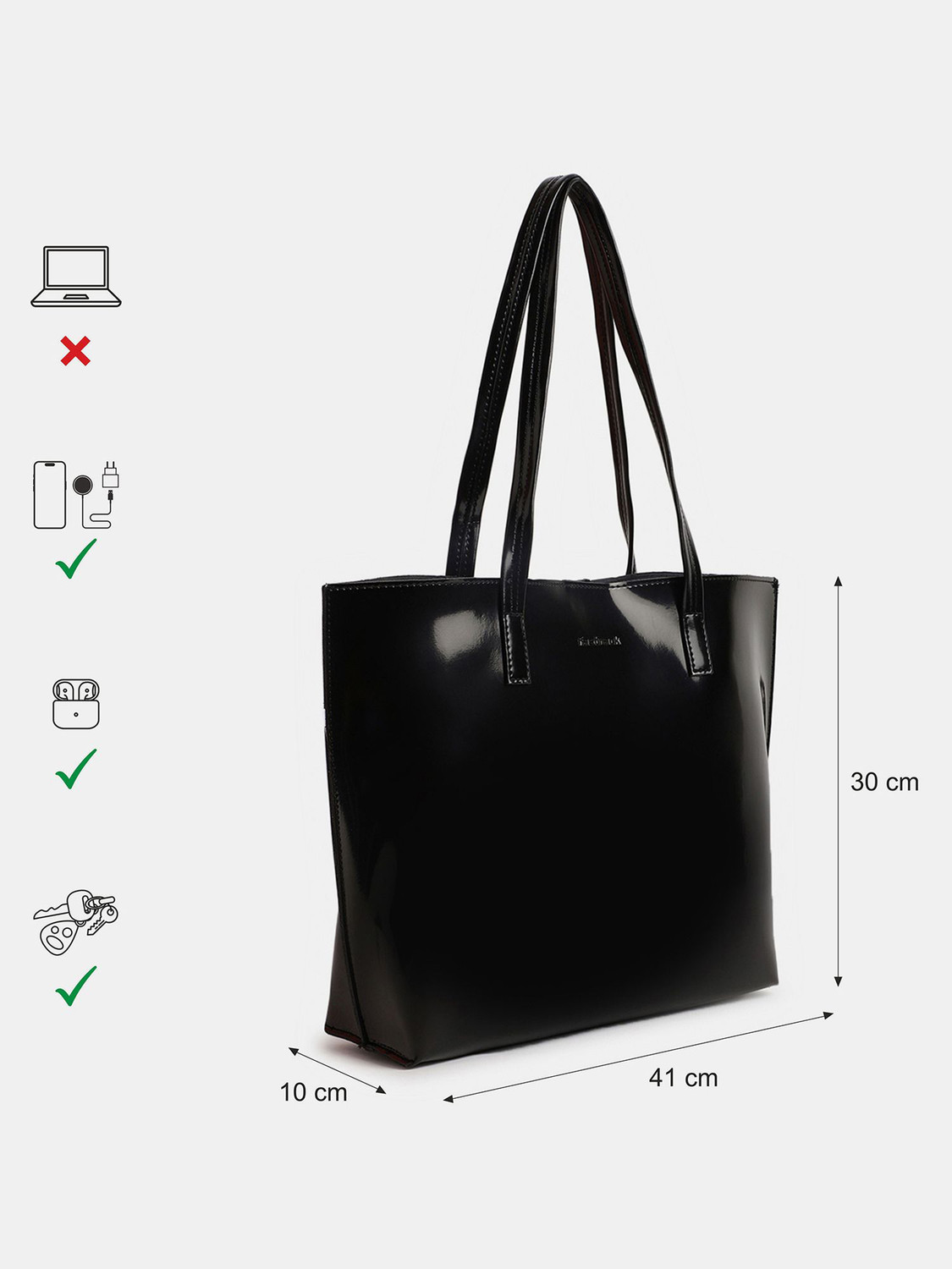 Image of Fastrack Black Tote Fits Upto 14'' Laptop