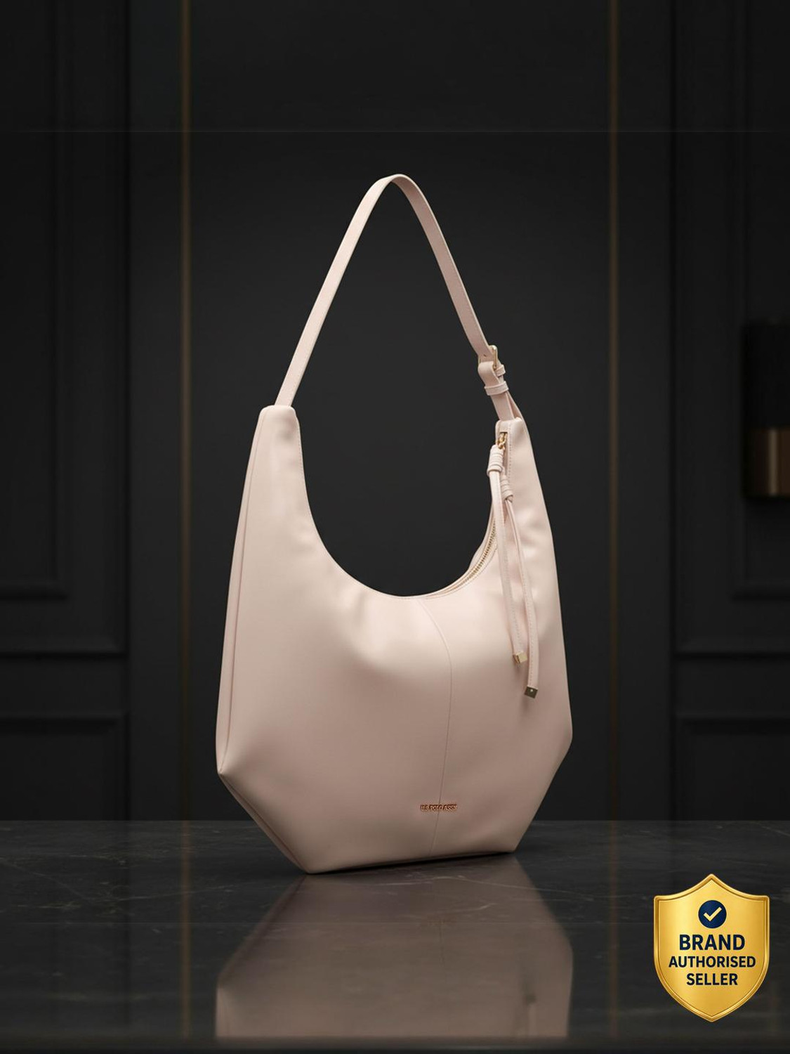 Image of U.S. POLO ASSN. Beige Women Hobo Adele Structured Beige Handbag