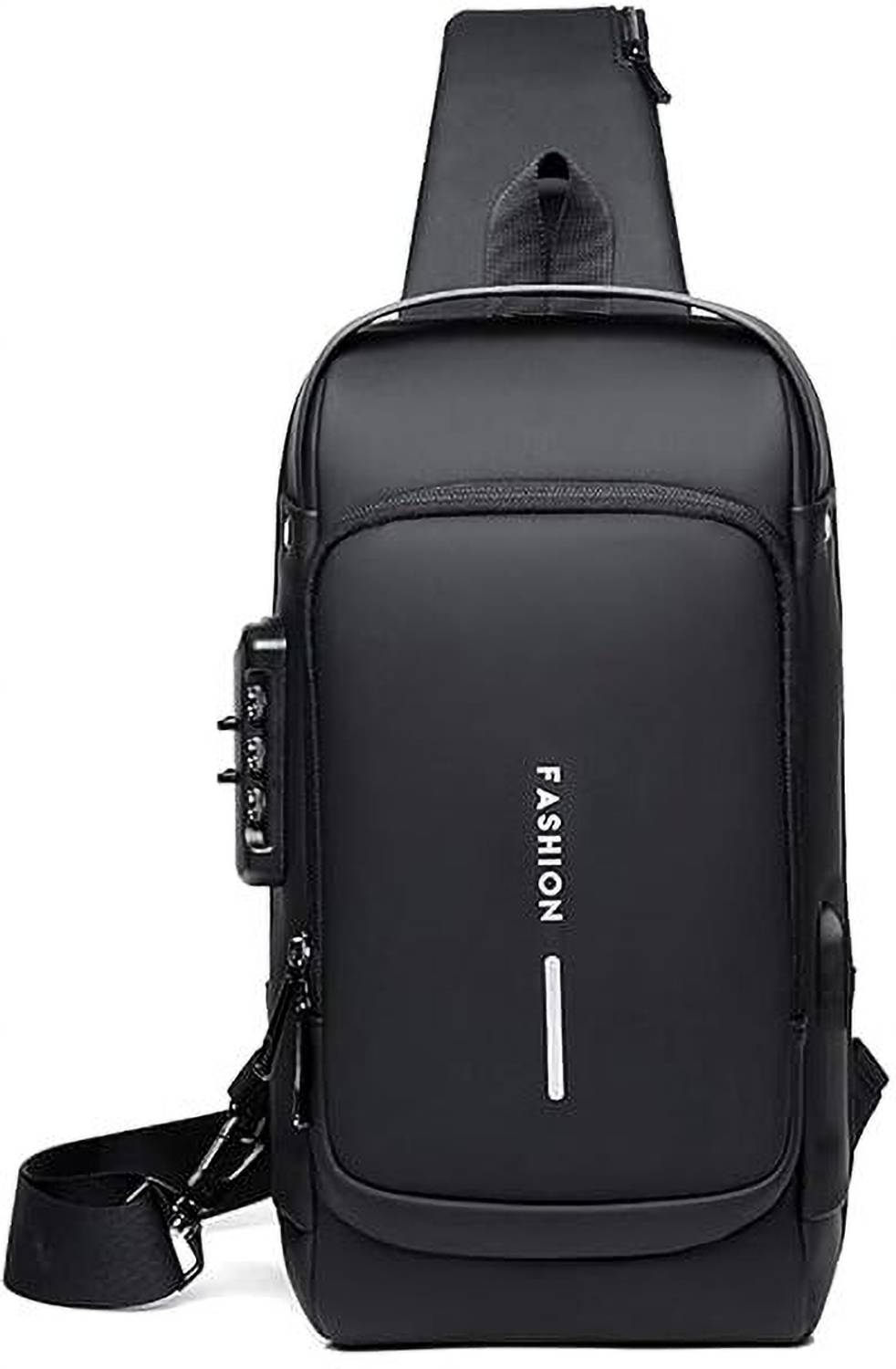 aashita shoppe Black Sling Bag Chest Bag for Men Anti Theft Sling Bag USB Port Crossbody Outdoor Bag