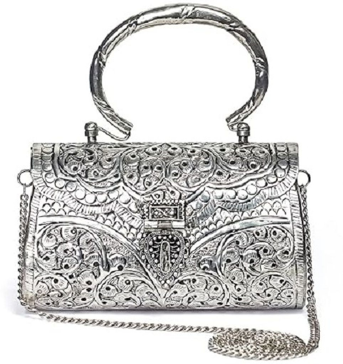 Image of MLS HANDICRAFTS Party, Casual Silver Clutch