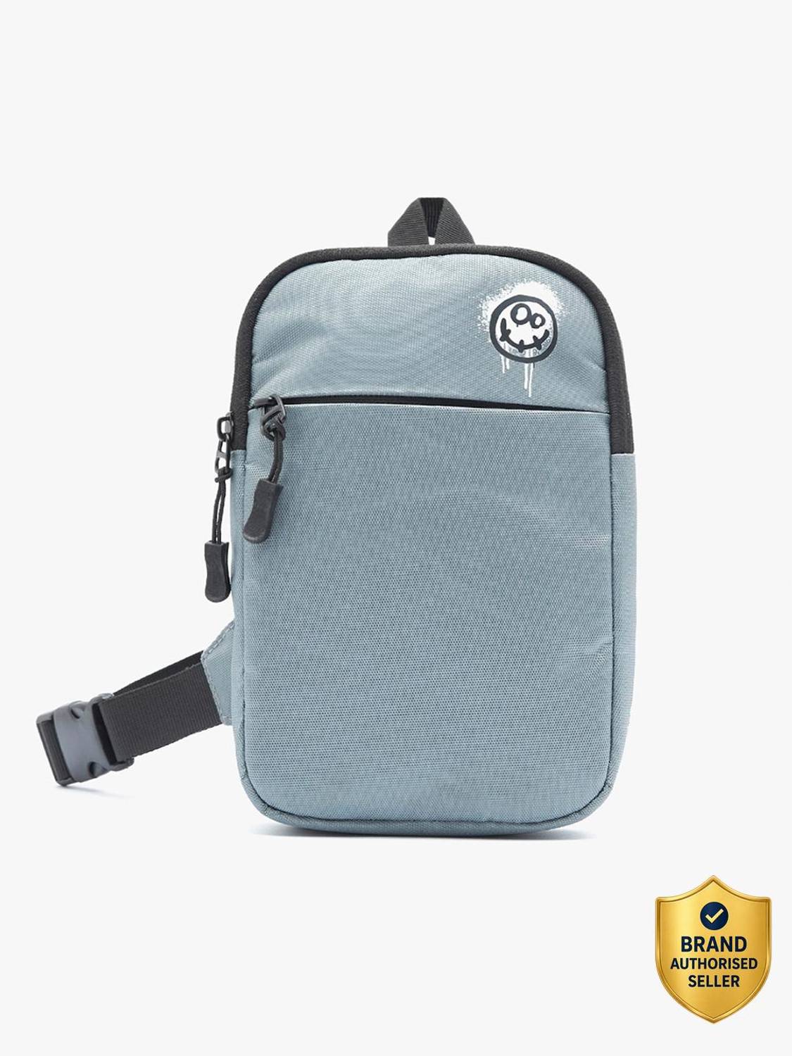 BEWAKOOF Grey Sling Bag Wasted Printed