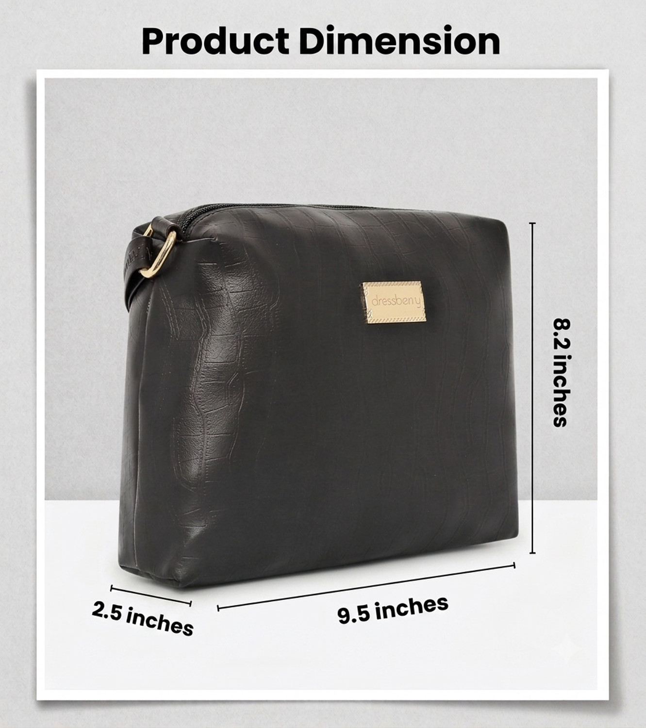 Image of Dressberry Black Women Sling Bag Stylish Anna Sling Bag Adjustable Strap Crossbody Side Bag For Girls