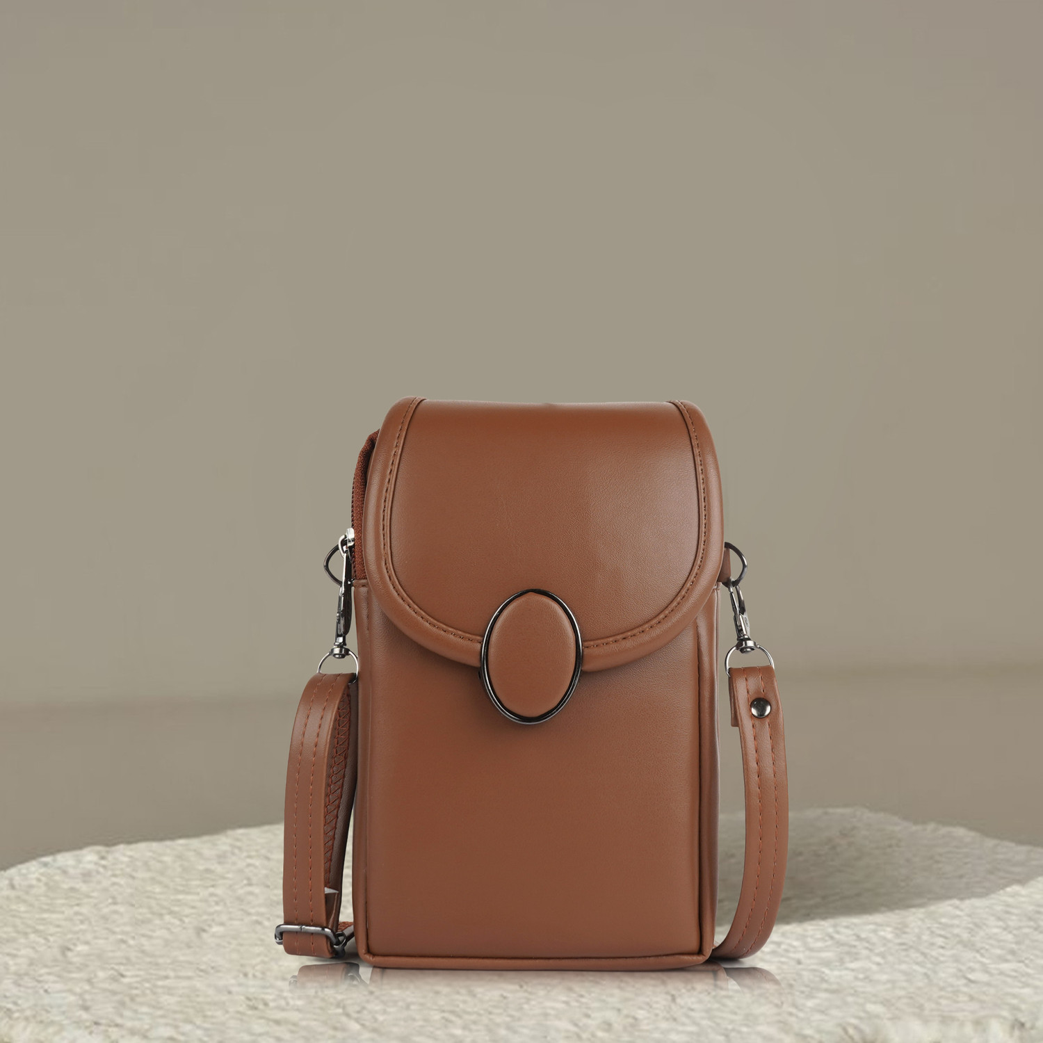 Image of NORVE Brown Sling Bag Classy Simple New Design Trendy Crossbody Shoulder Sling Bag For Women