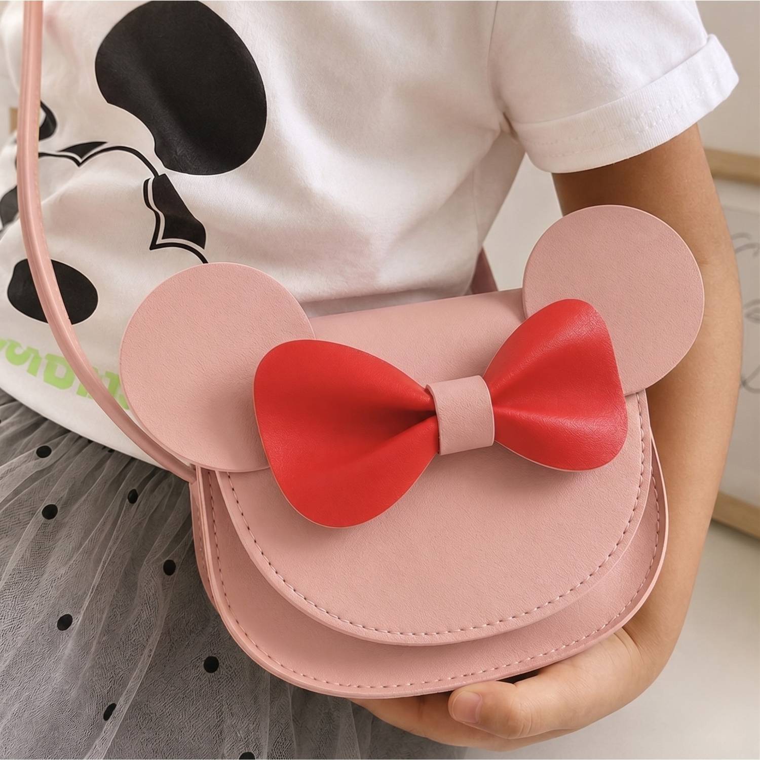 Bembika Pink Sling Bag Trendy Colorful And Stylish Crossbody Small Sling Backpack Teddy Bear Design