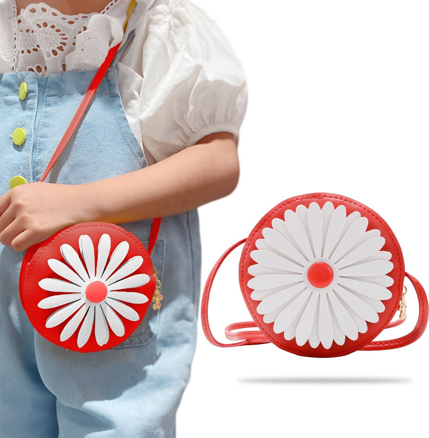 Bembika Red Sling Bag Trendy Colorful And Stylish Crossbody Small Sling Backpack Flower Design